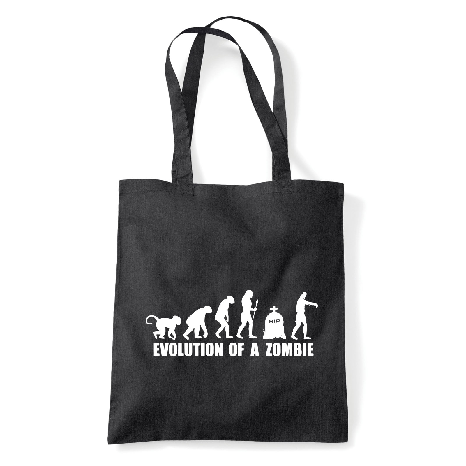 zombi humor evolúció Fekete Shopper Vászontáska