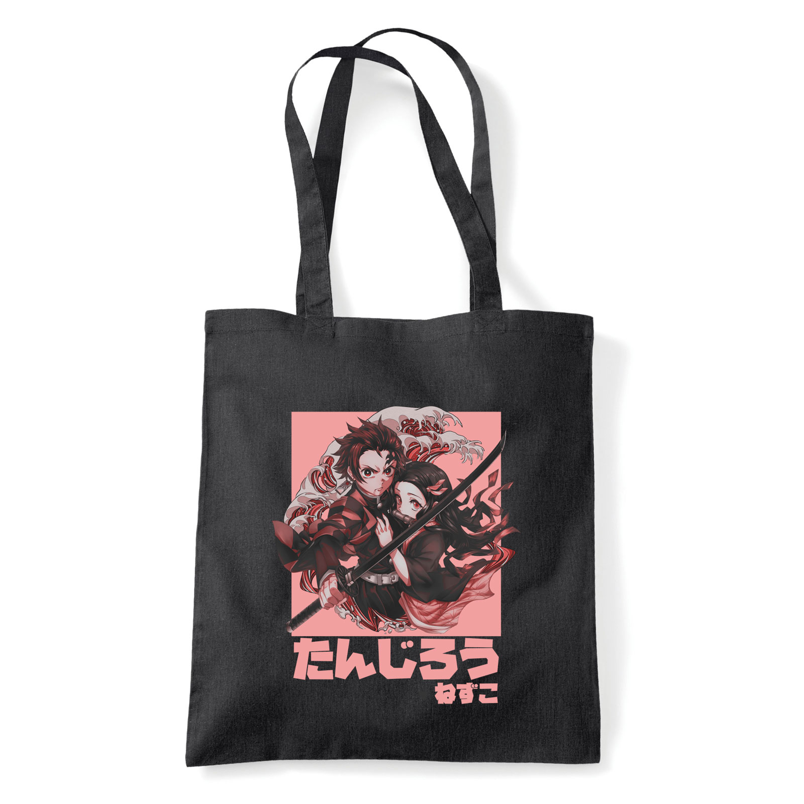 demon slayer tanjiro nezuko Fekete Shopper Vászontáska
