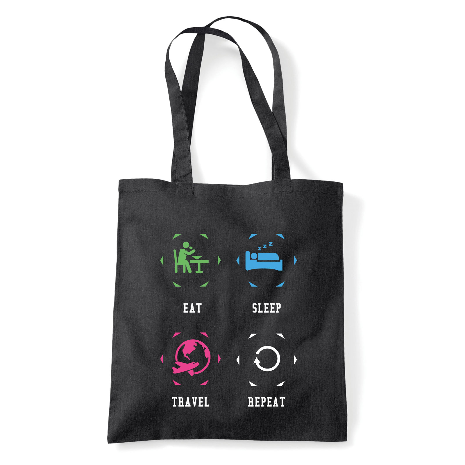 travel utazás utazni Fekete Shopper Vászontáska