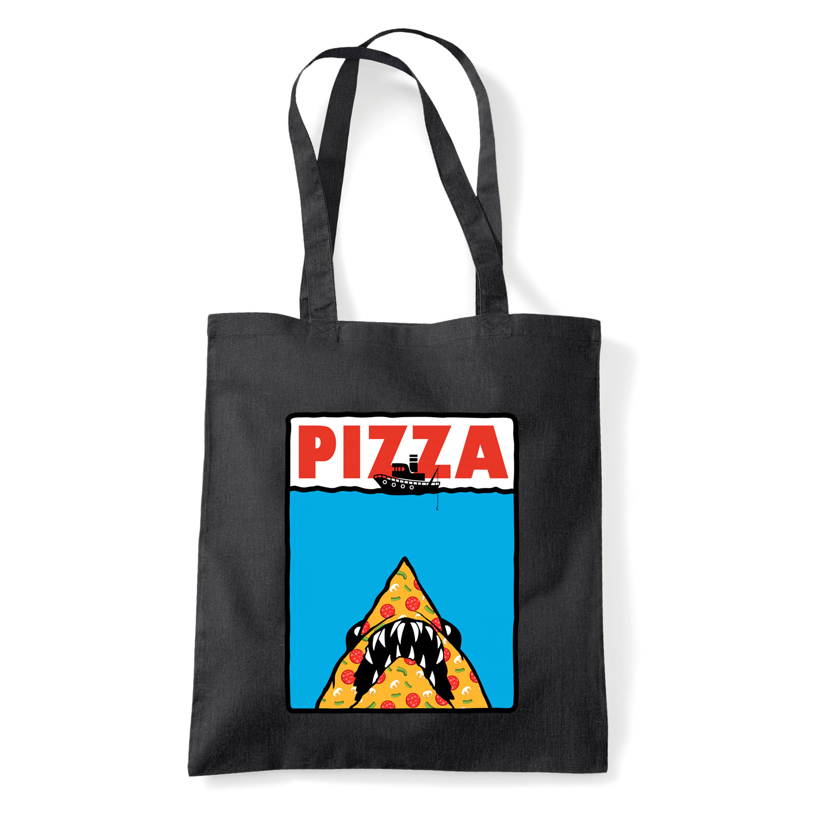pizza pizza shark cápa Fekete Shopper Vászontáska