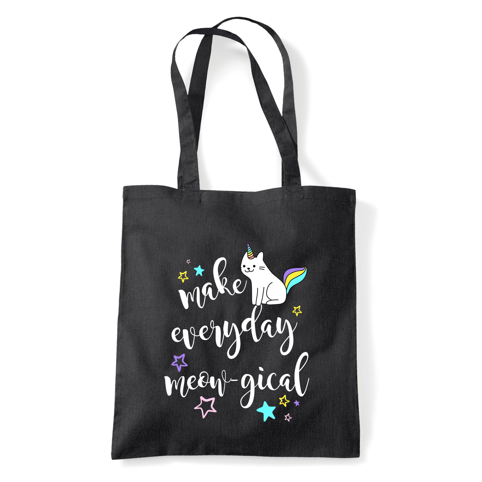 macska macskás cica cicás Fekete Shopper Vászontáska