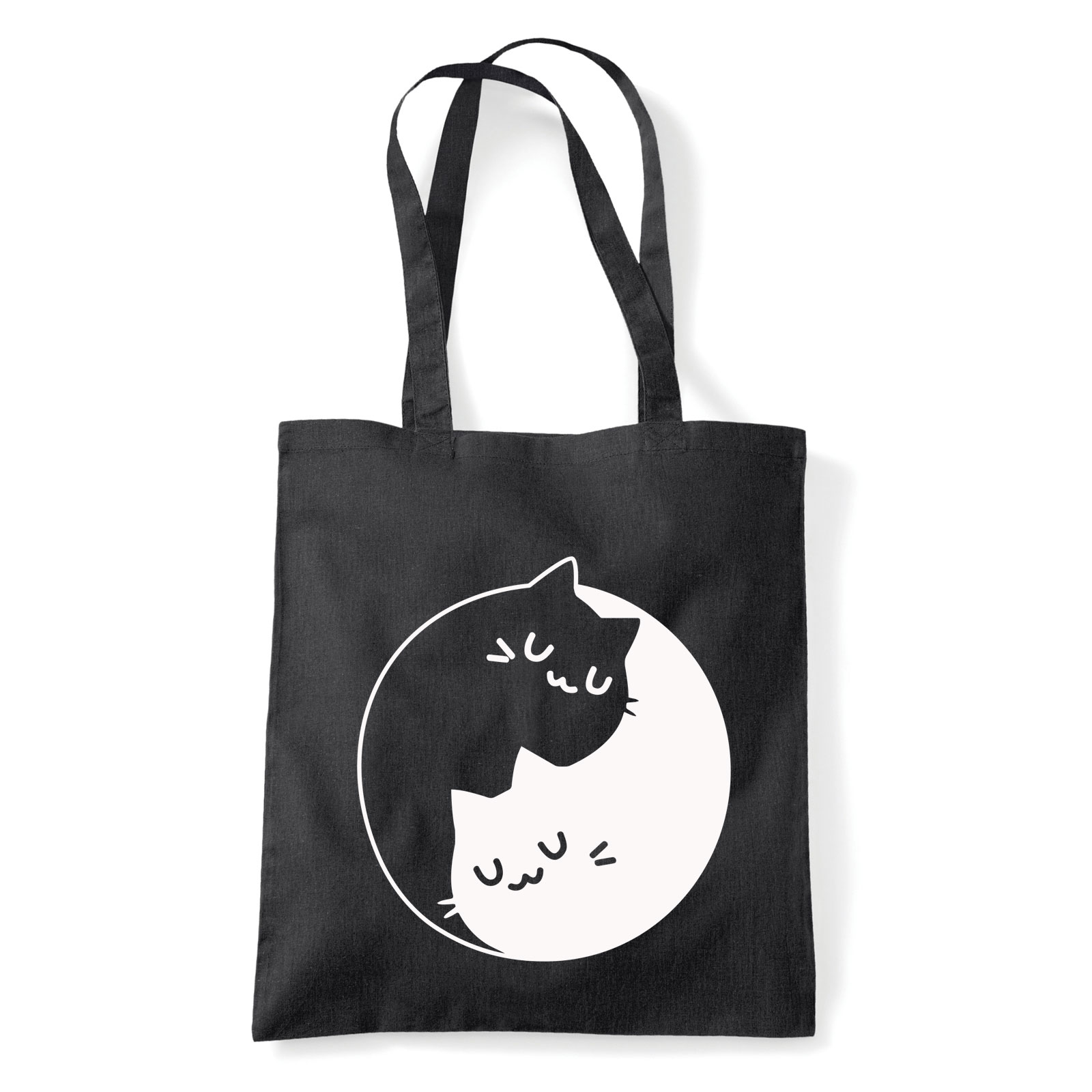 macska macskás cica cicás Fekete Shopper Vászontáska