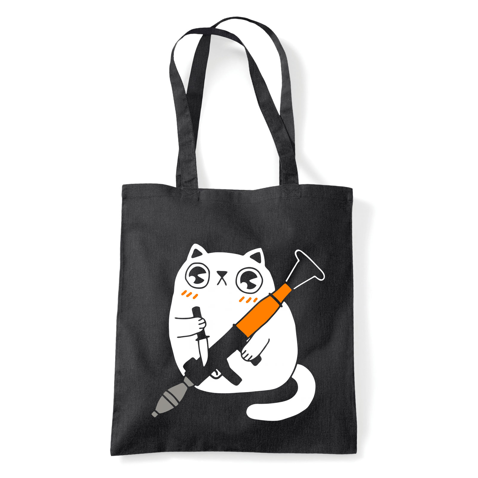 macska macskás cica cicás Fekete Shopper Vászontáska