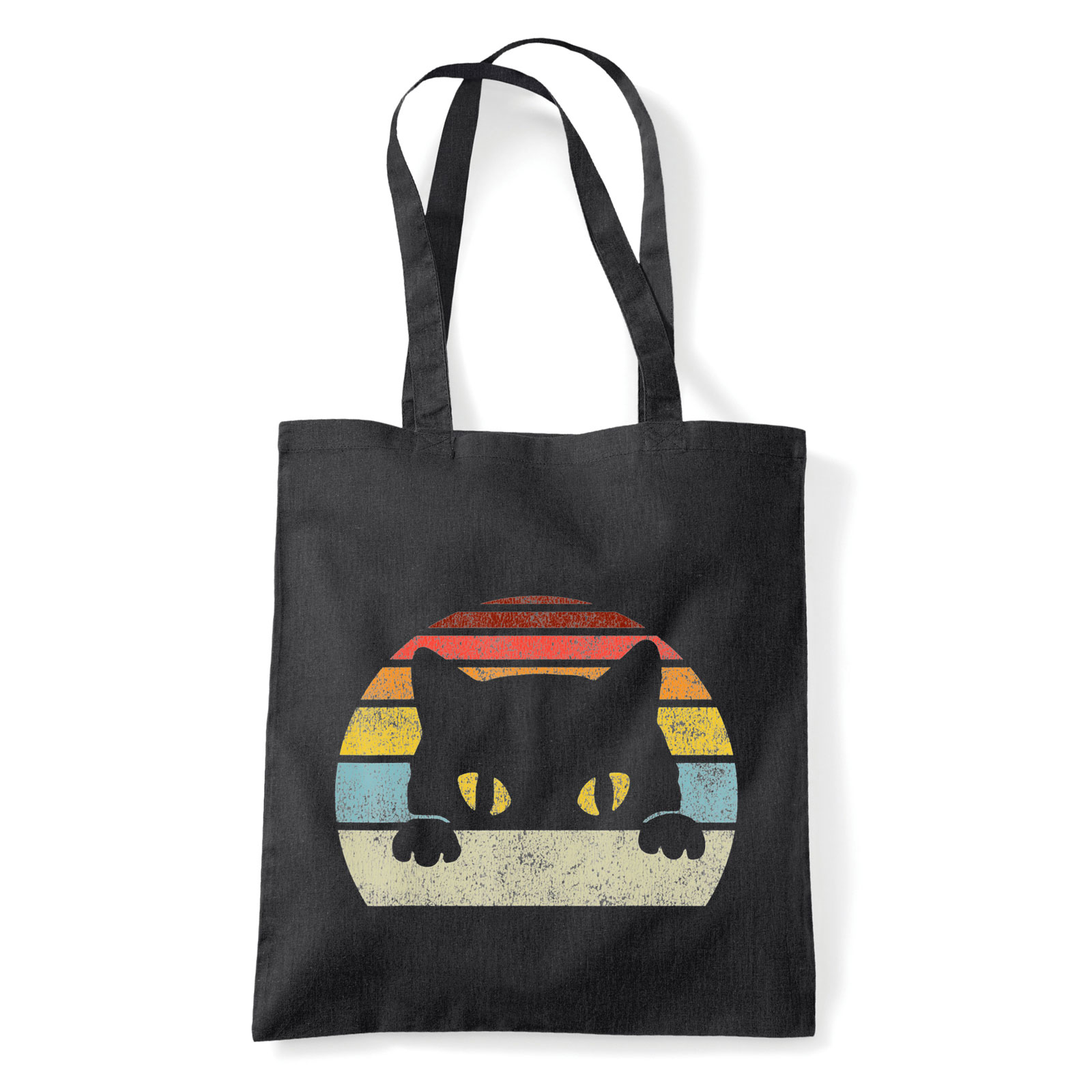macska macskás cica cicás Fekete Shopper Vászontáska