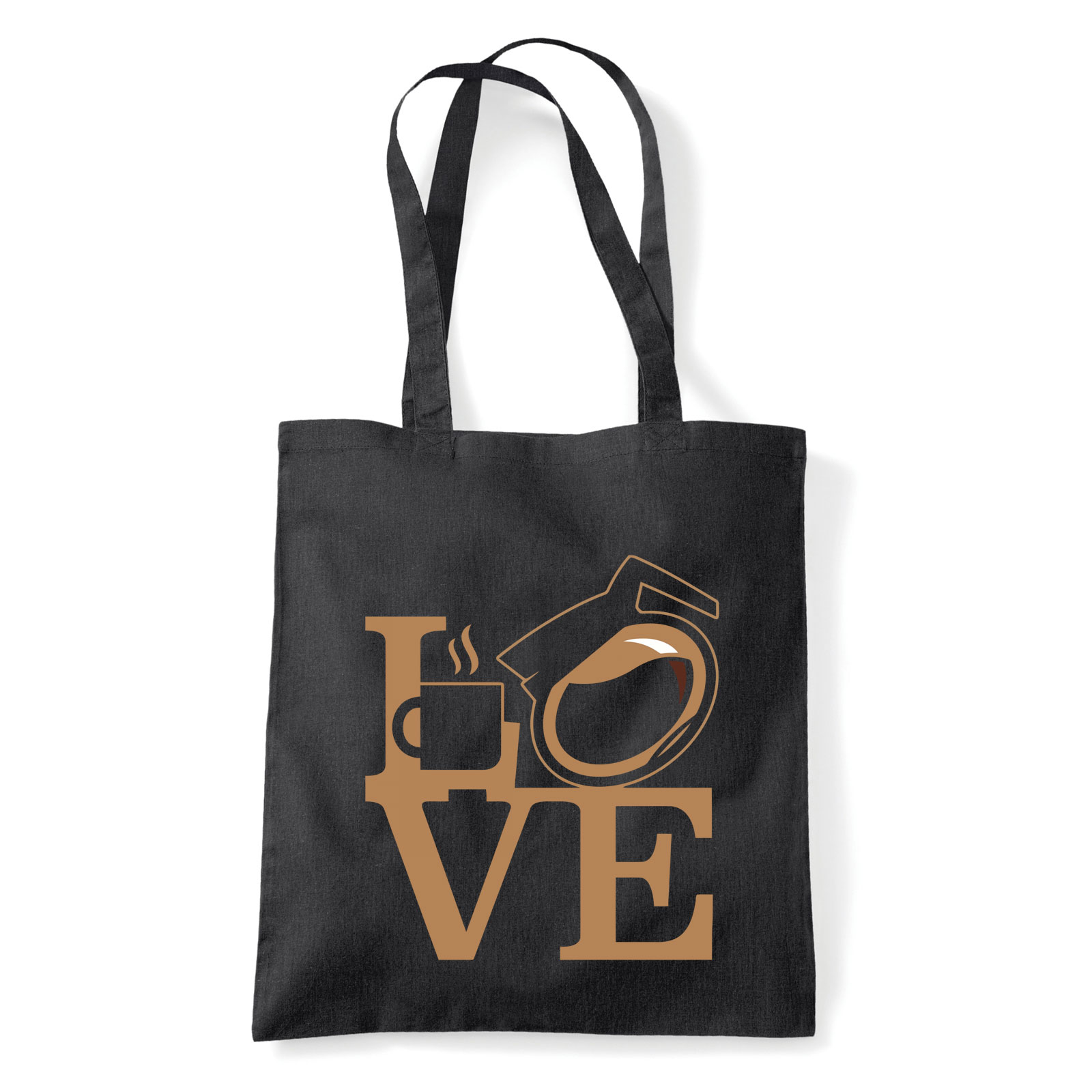 coffee love kávé  Fekete Shopper Vászontáska
