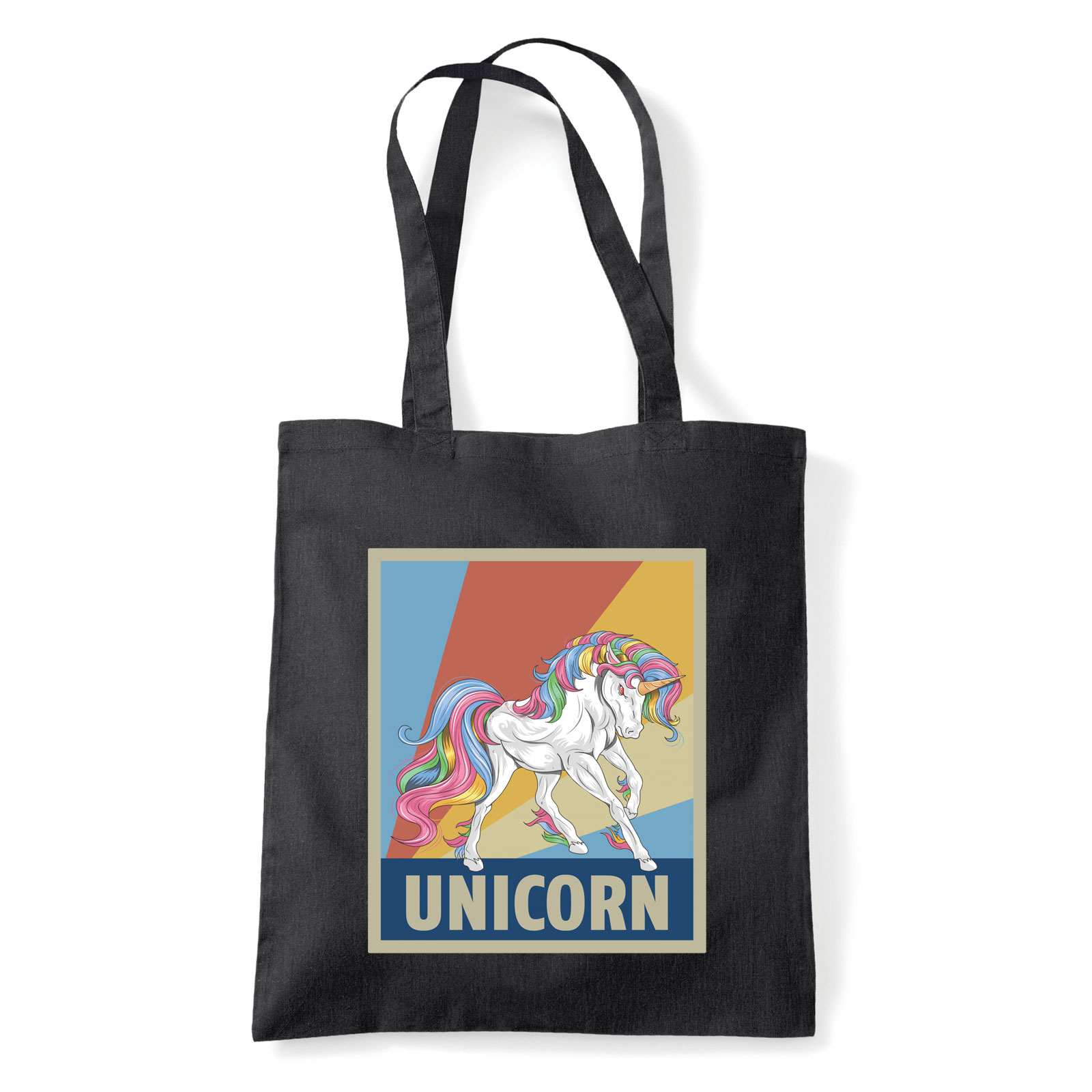 unikornis unicorn Fekete Shopper Vászontáska