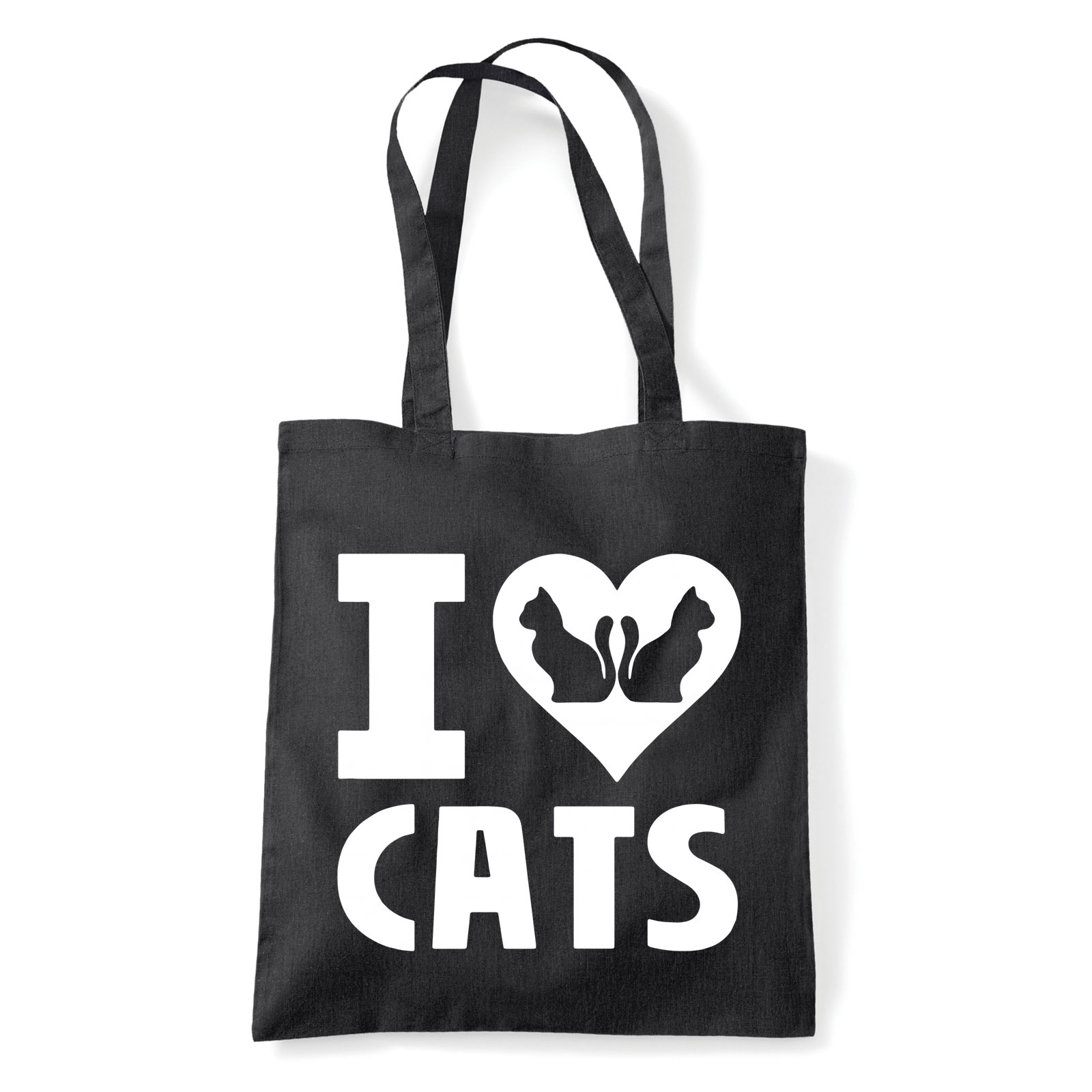 macska macskás cica cicás Fekete Shopper Vászontáska
