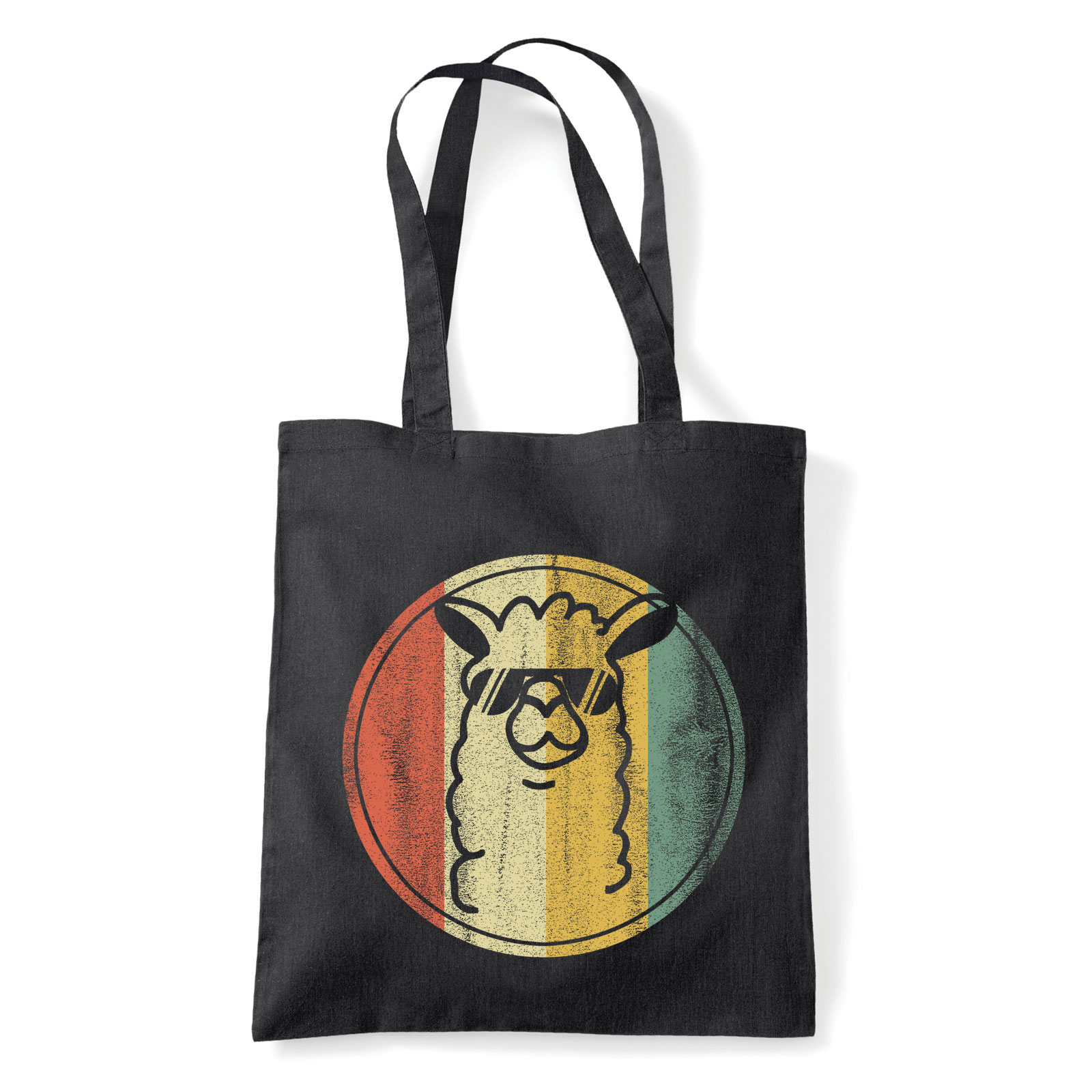 retro láma Fekete Shopper Vászontáska