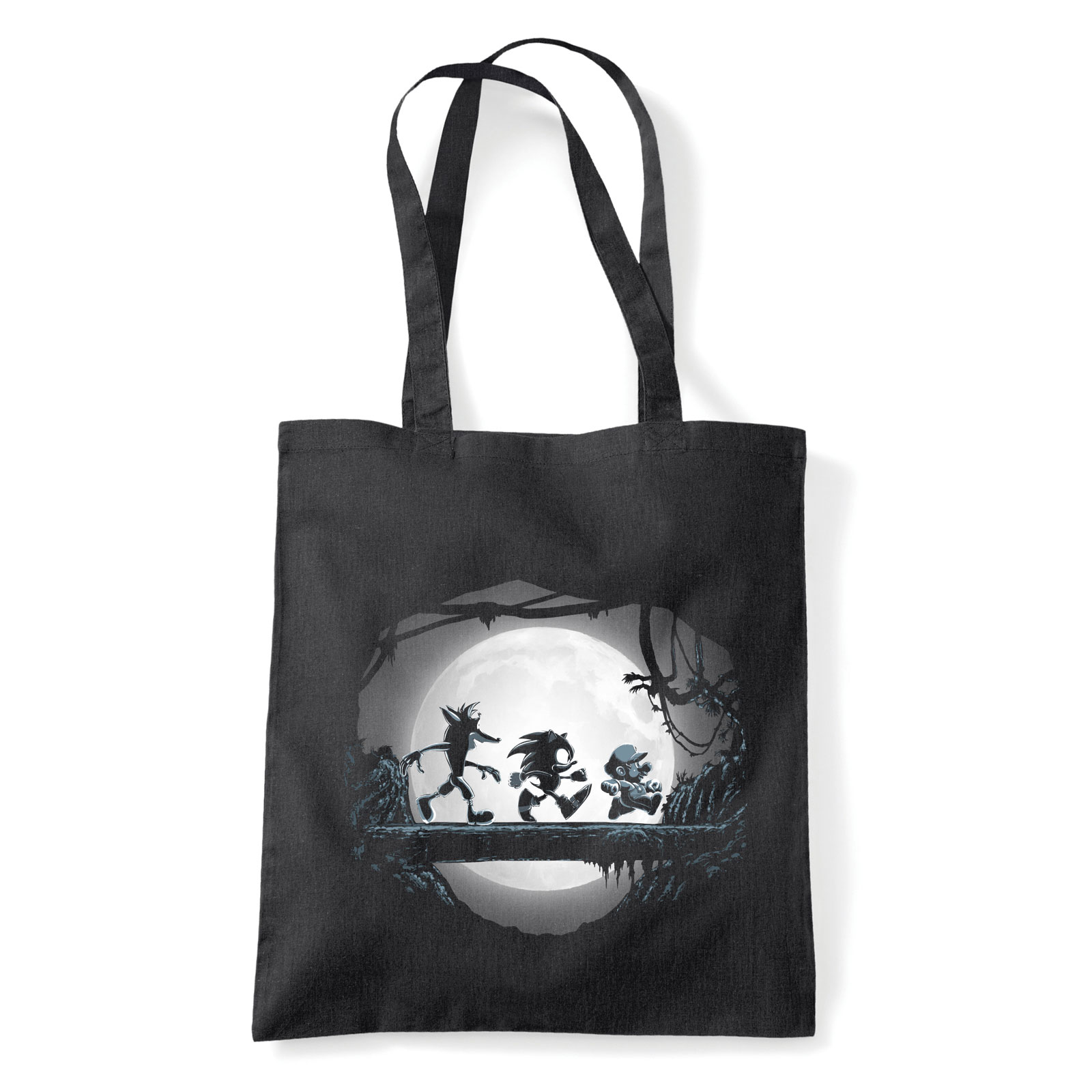 sonic mario crash bandicoot Fekete Shopper Vászontáska