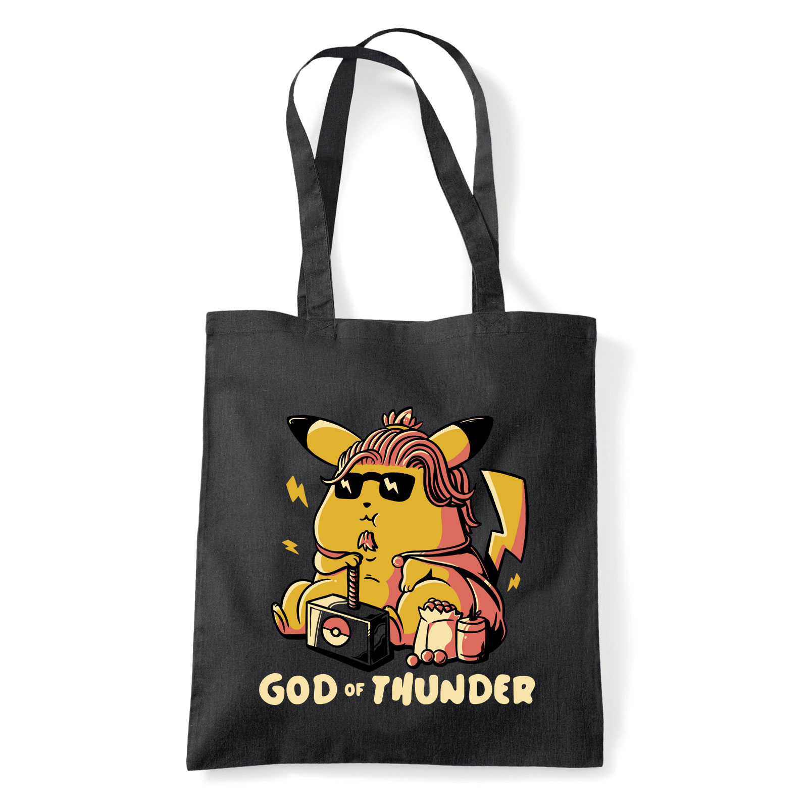 Thor pikachu humor Fekete Shopper Vászontáska