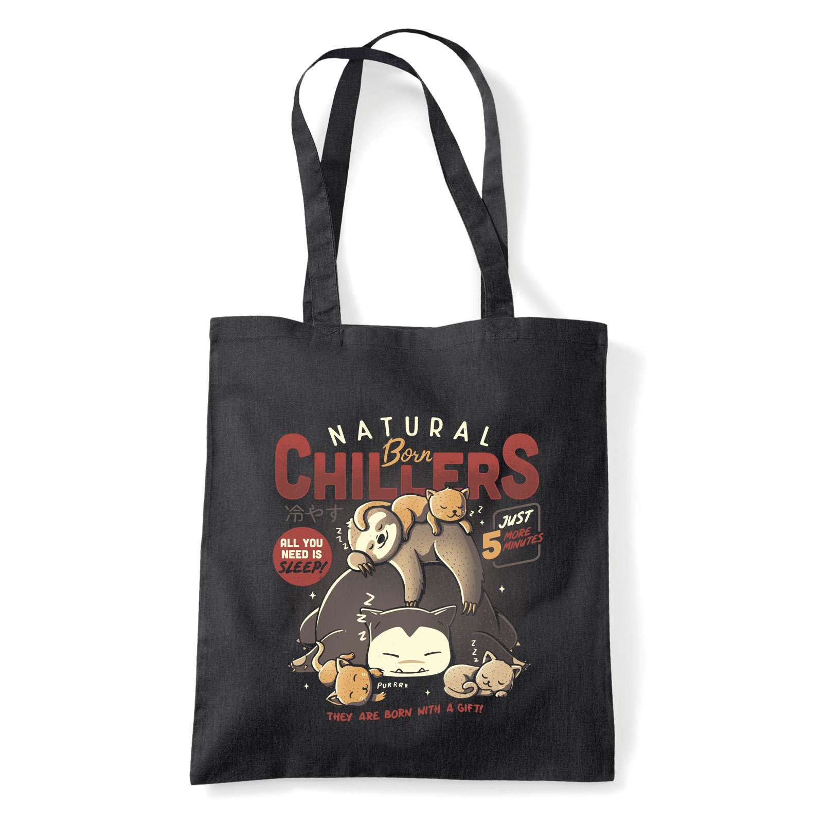 snorlax lajhér kutya cica alvós lusta Fekete Shopper Vászontáska