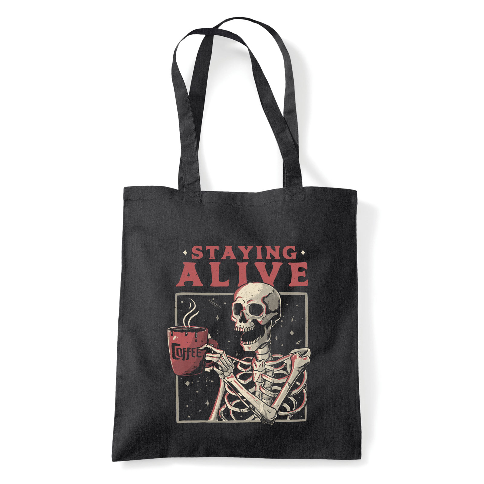kávé csontváz Fekete Shopper Vászontáska