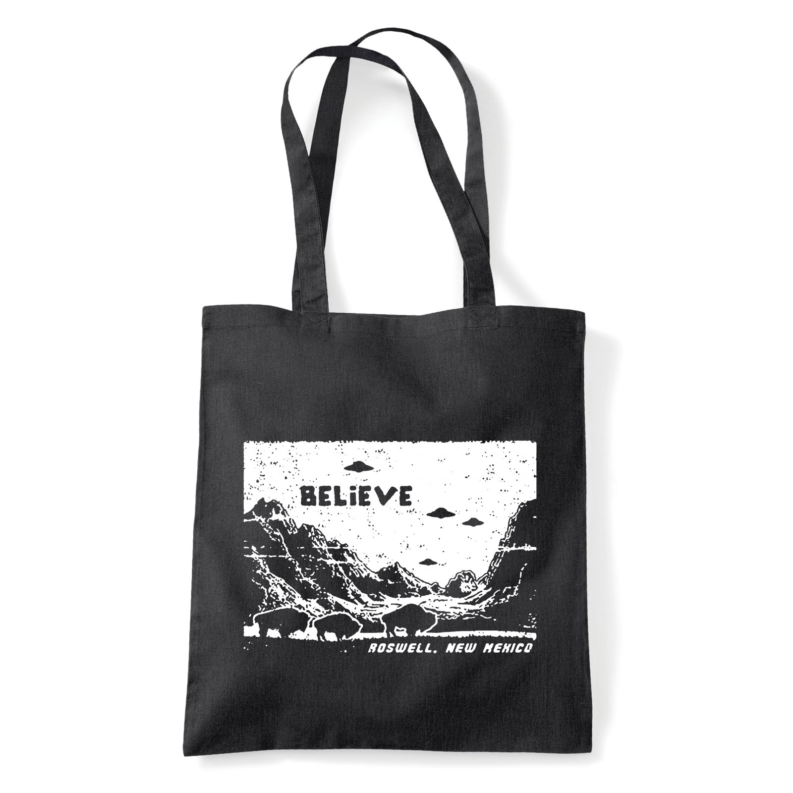 roswell ufo alien Fekete Shopper Vászontáska