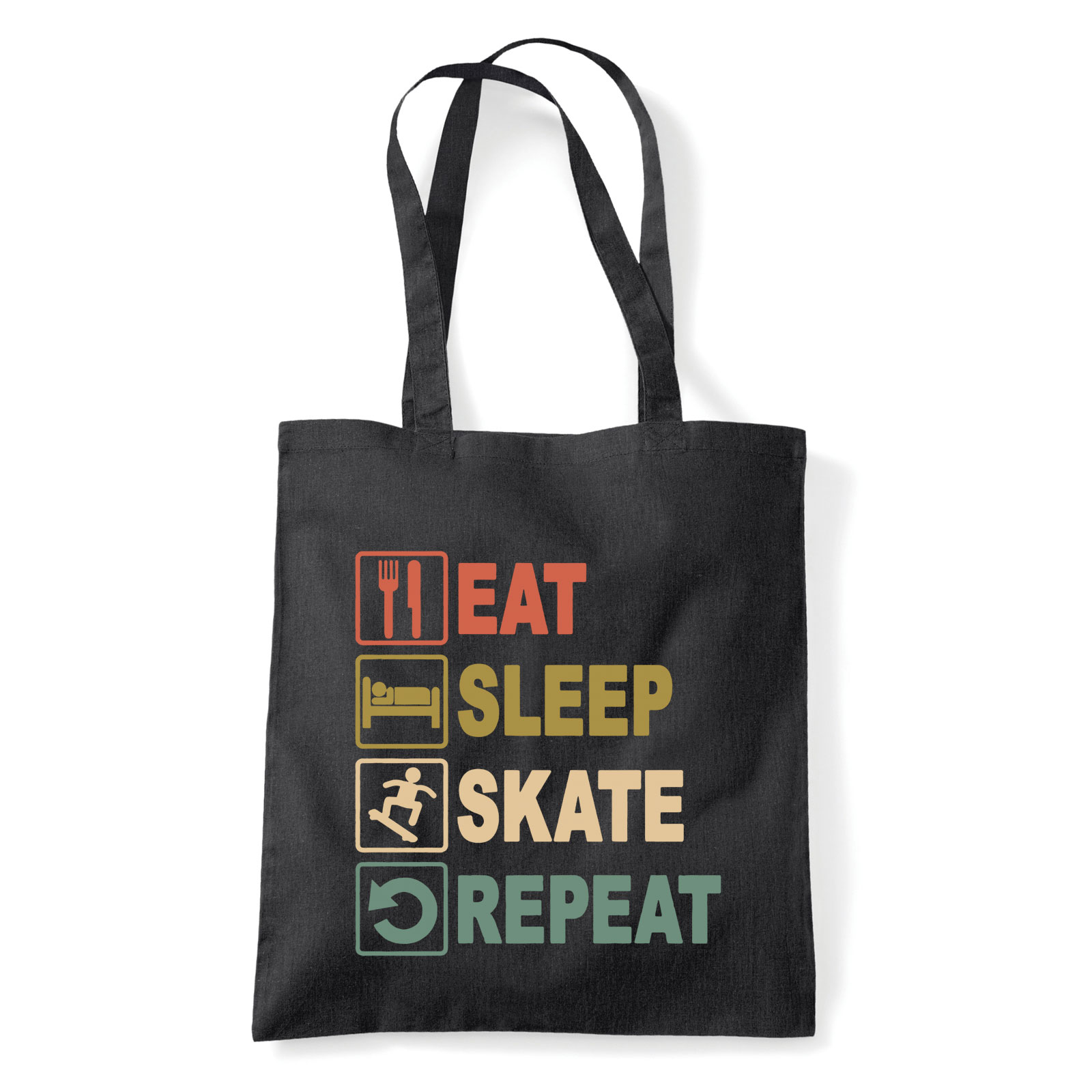 gördeszka gördeszkás deszkás Fekete Shopper Vászontáska