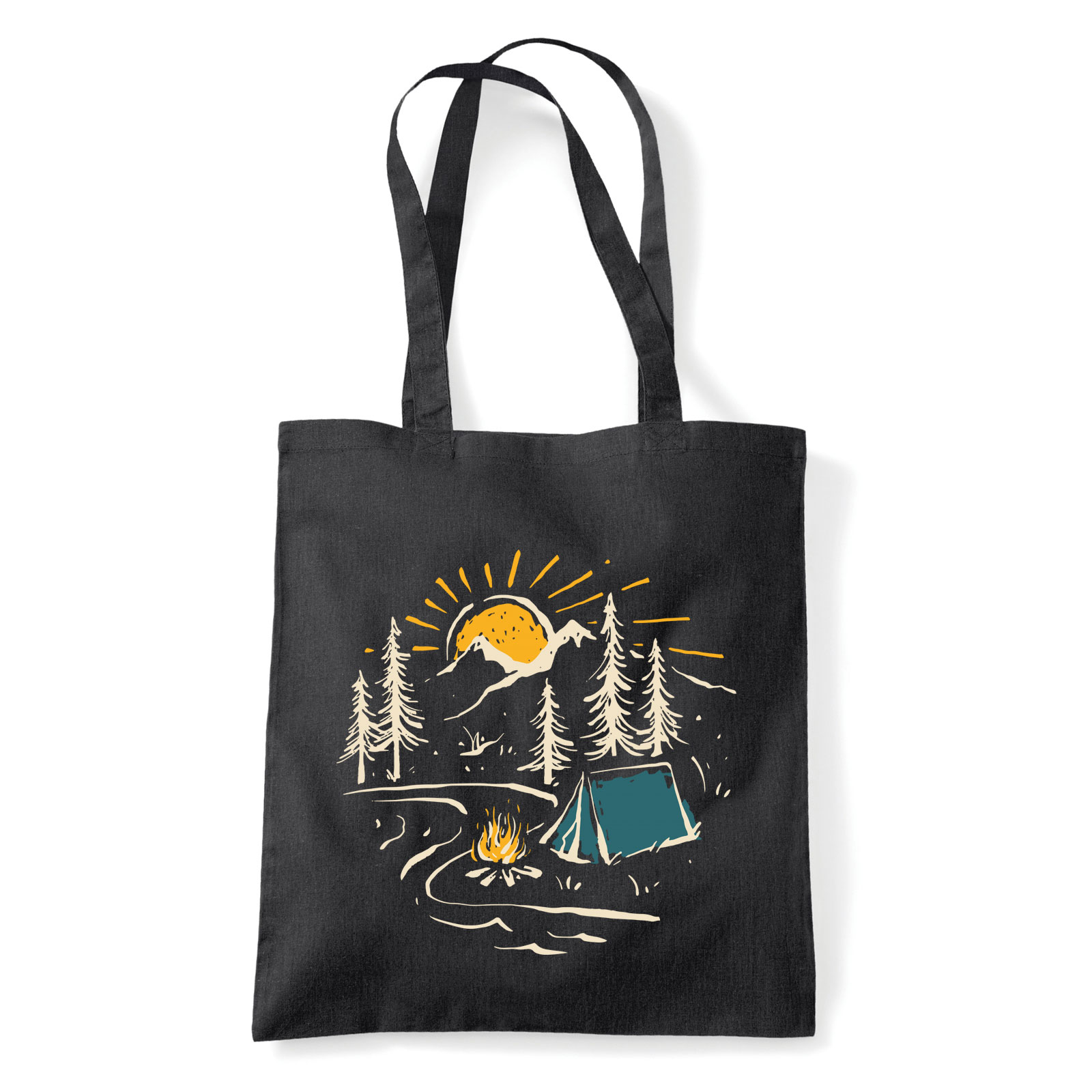 kemping camping Fekete Shopper Vászontáska