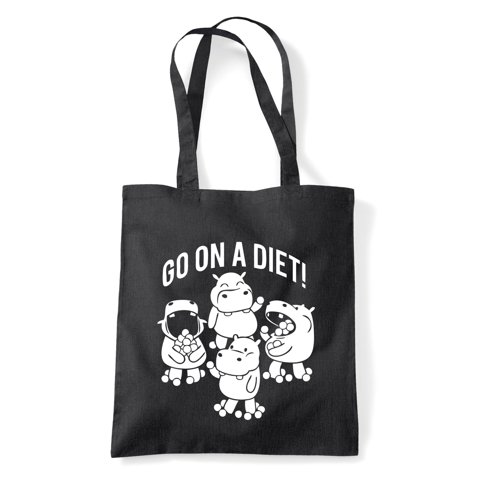 hungry hippo víziló vízilovak Fekete Shopper Vászontáska