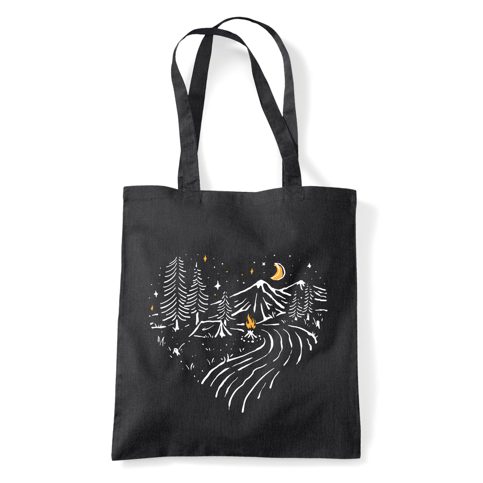 kemping túrázás Fekete Shopper Vászontáska