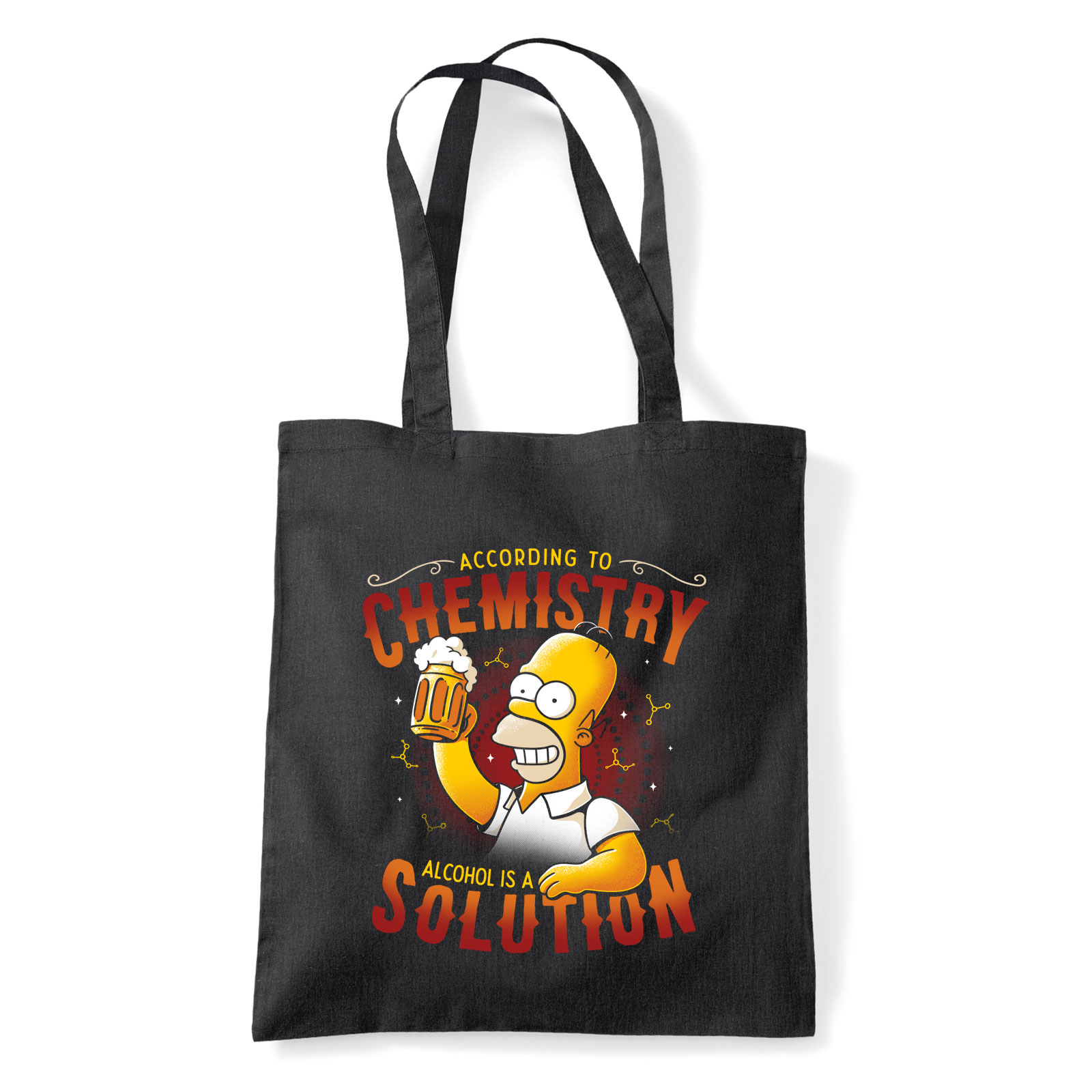 chemistry sör alkohol homer simpson Fekete Shopper Vászontáska