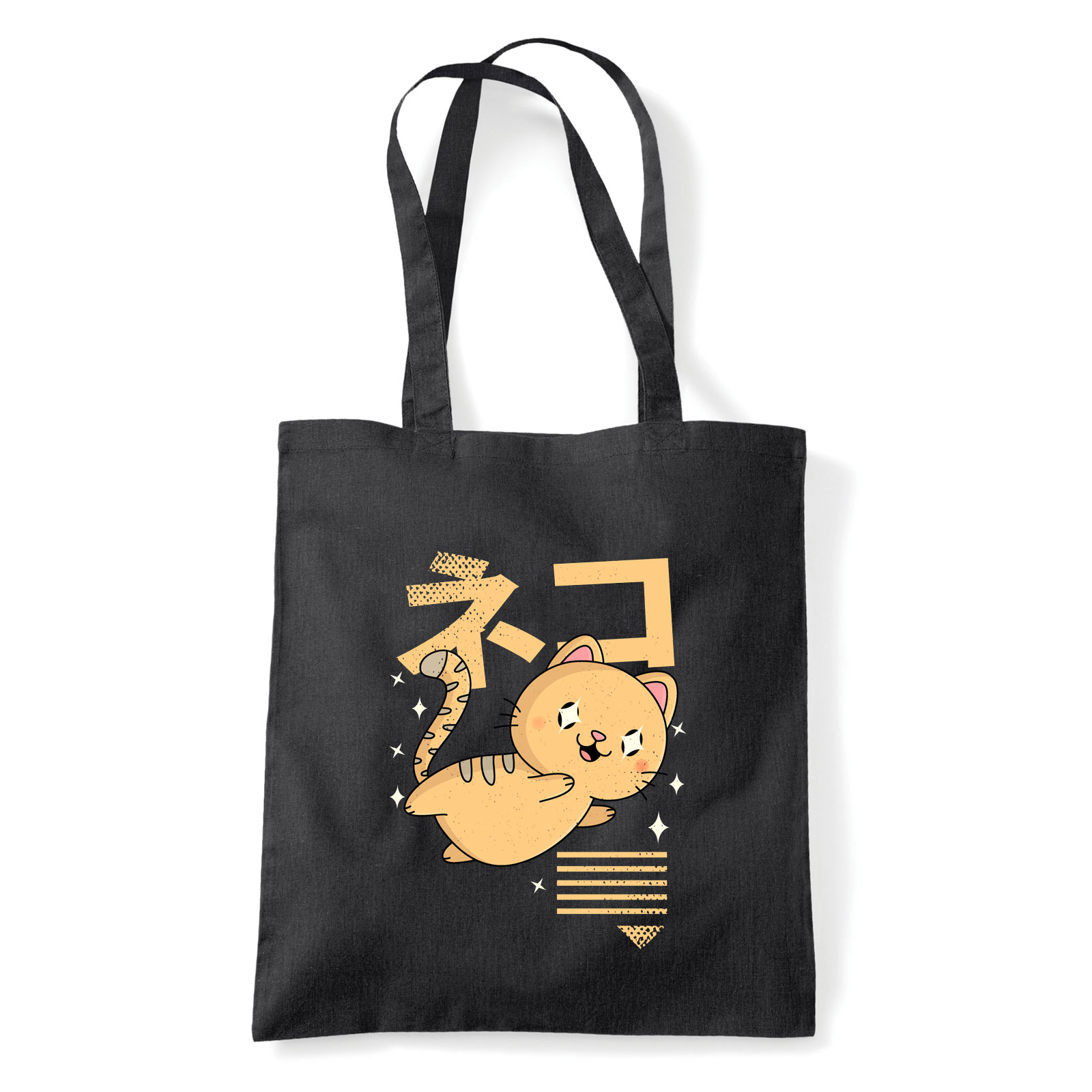 macska macskás cica cicás Fekete Shopper Vászontáska