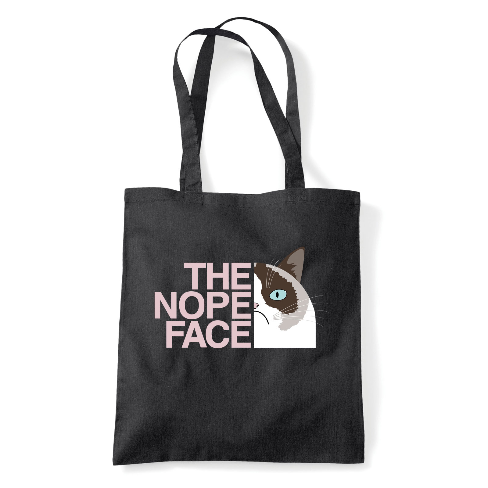 The Nope Face macska macskás cica cicás Fekete Shopper Vászontáska