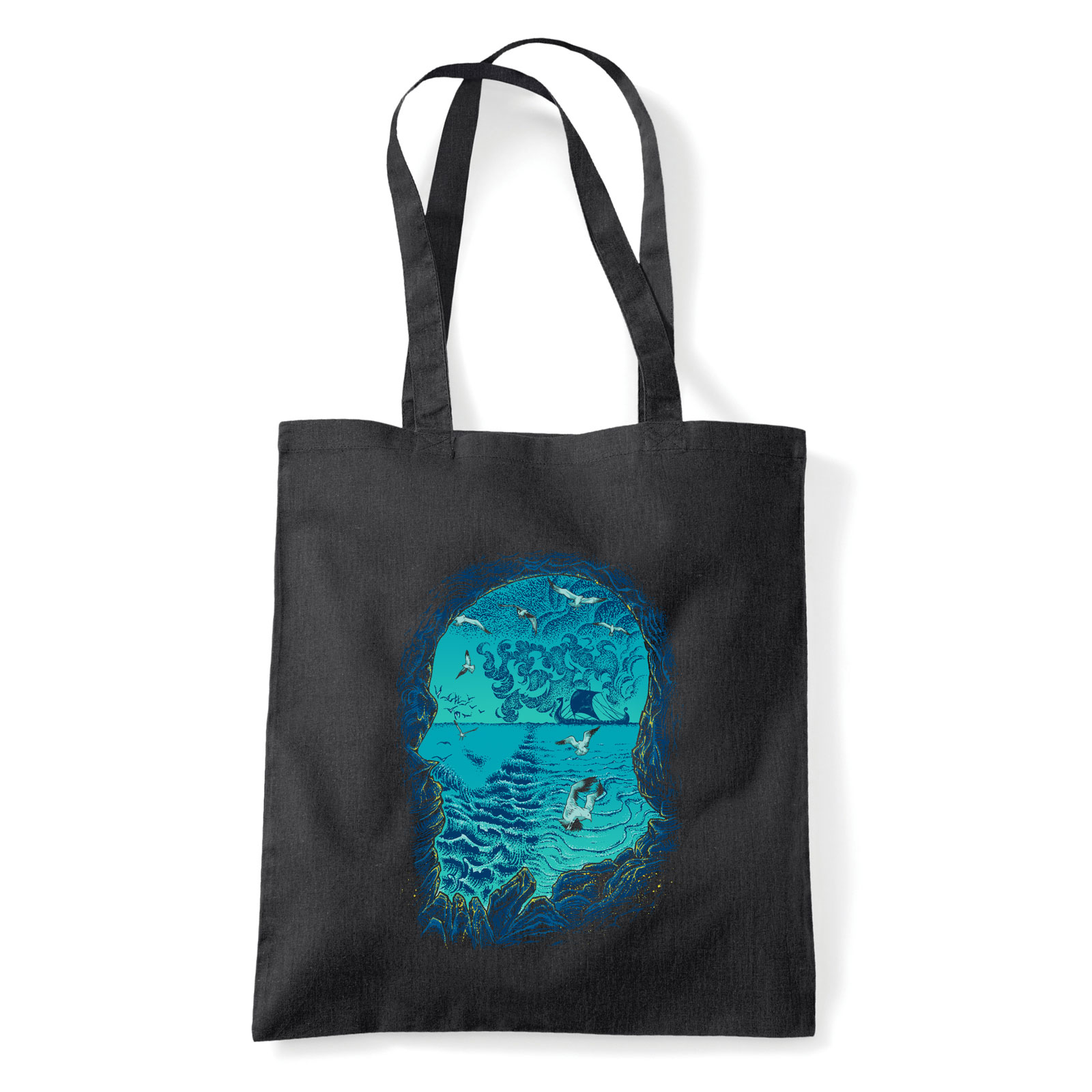 óceán Fekete Shopper Vászontáska