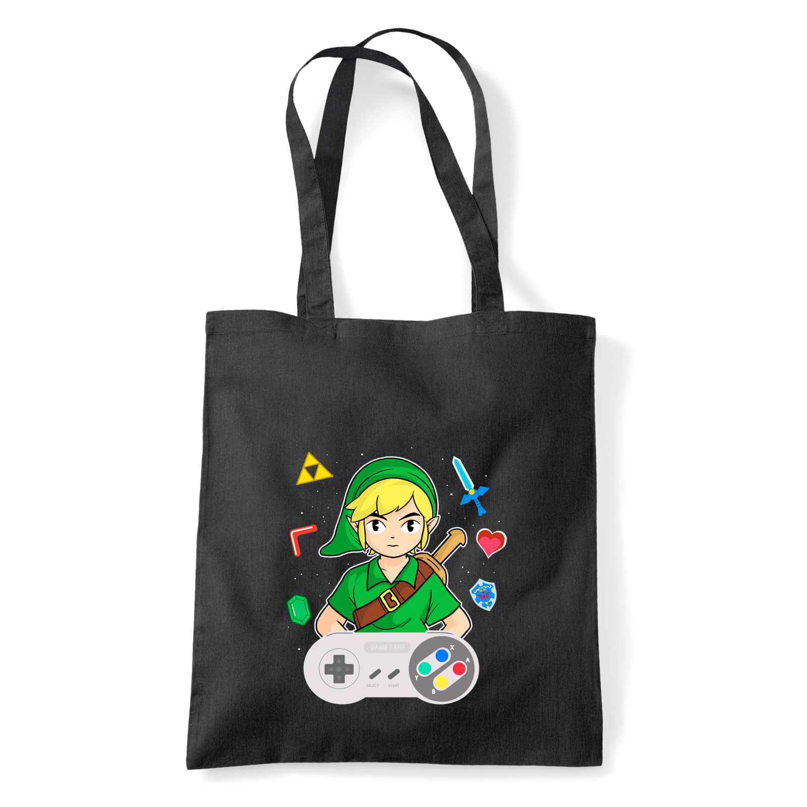 zelda link hyrule Fekete Shopper Vászontáska