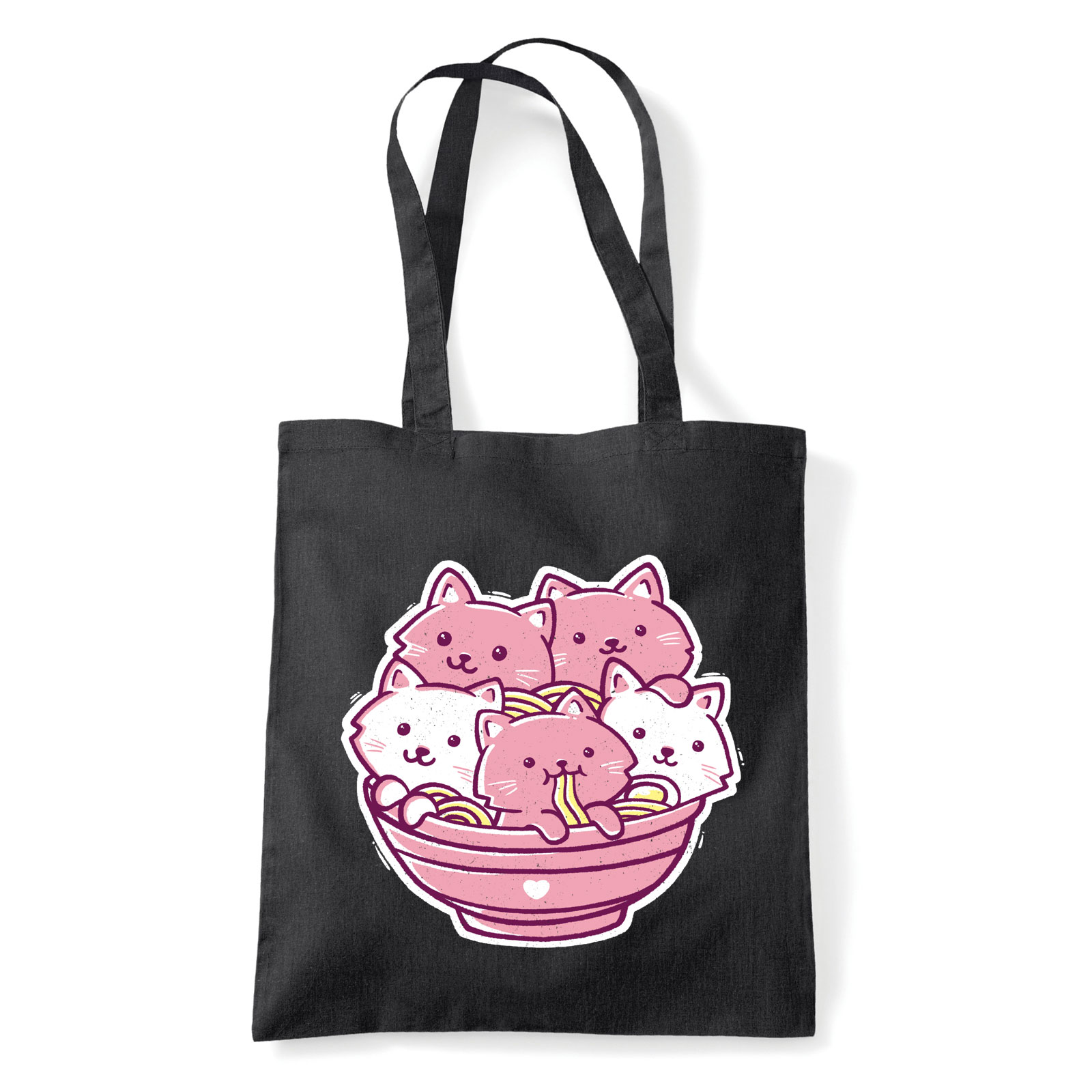 macska macskás cica cicás Fekete Shopper Vászontáska