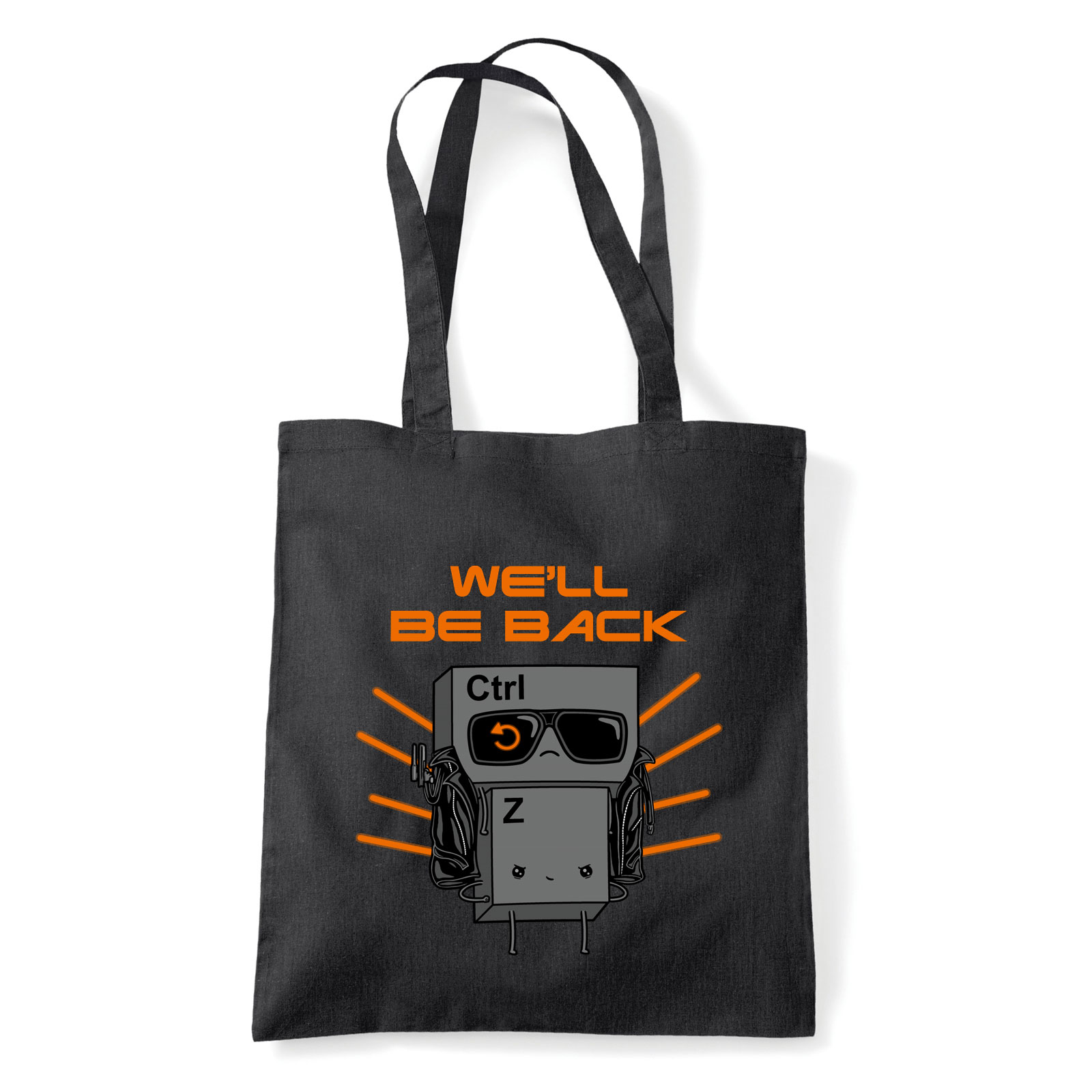 we will be back terminator ctrl z Fekete Shopper Vászontáska