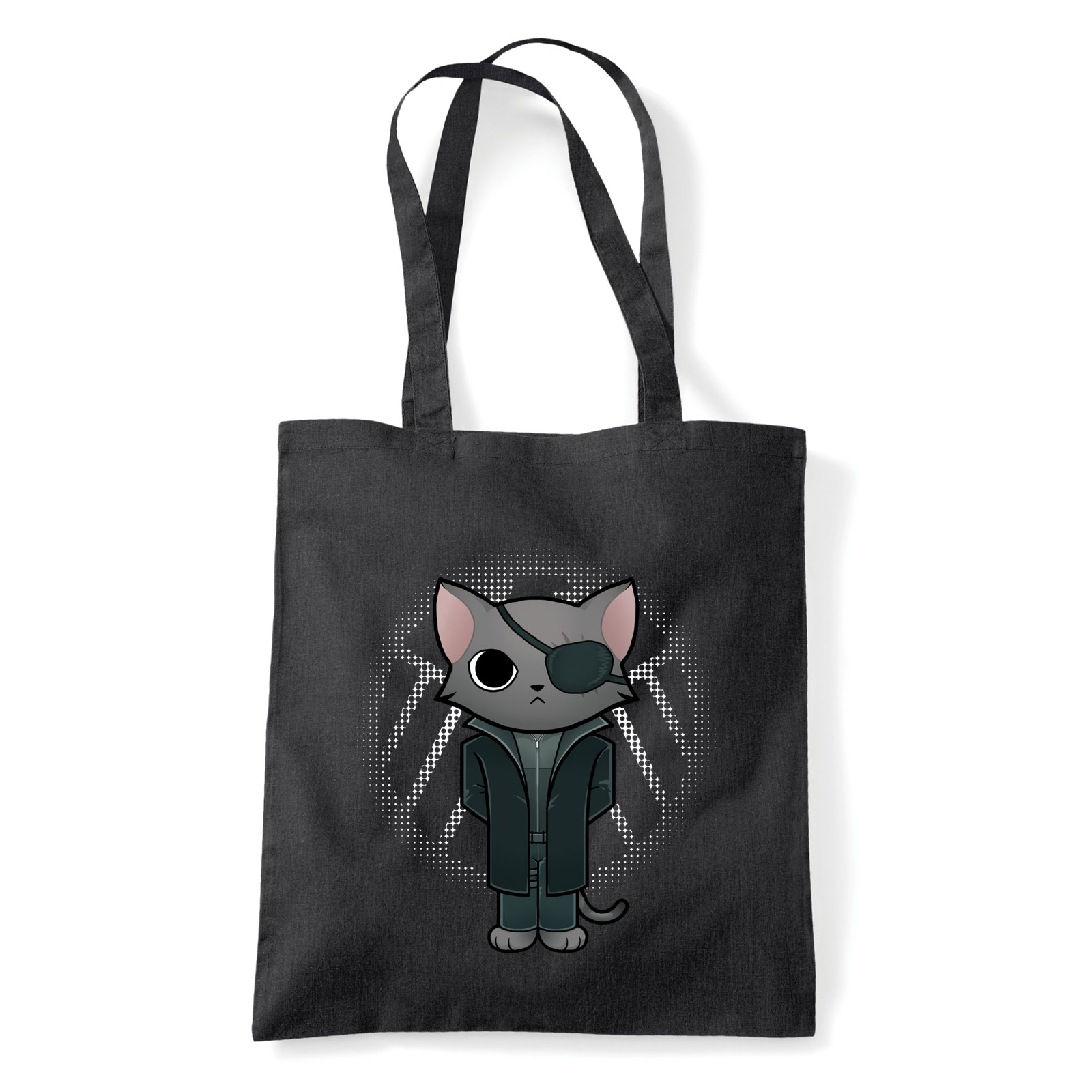macska macskás cica cicás Fekete Shopper Vászontáska