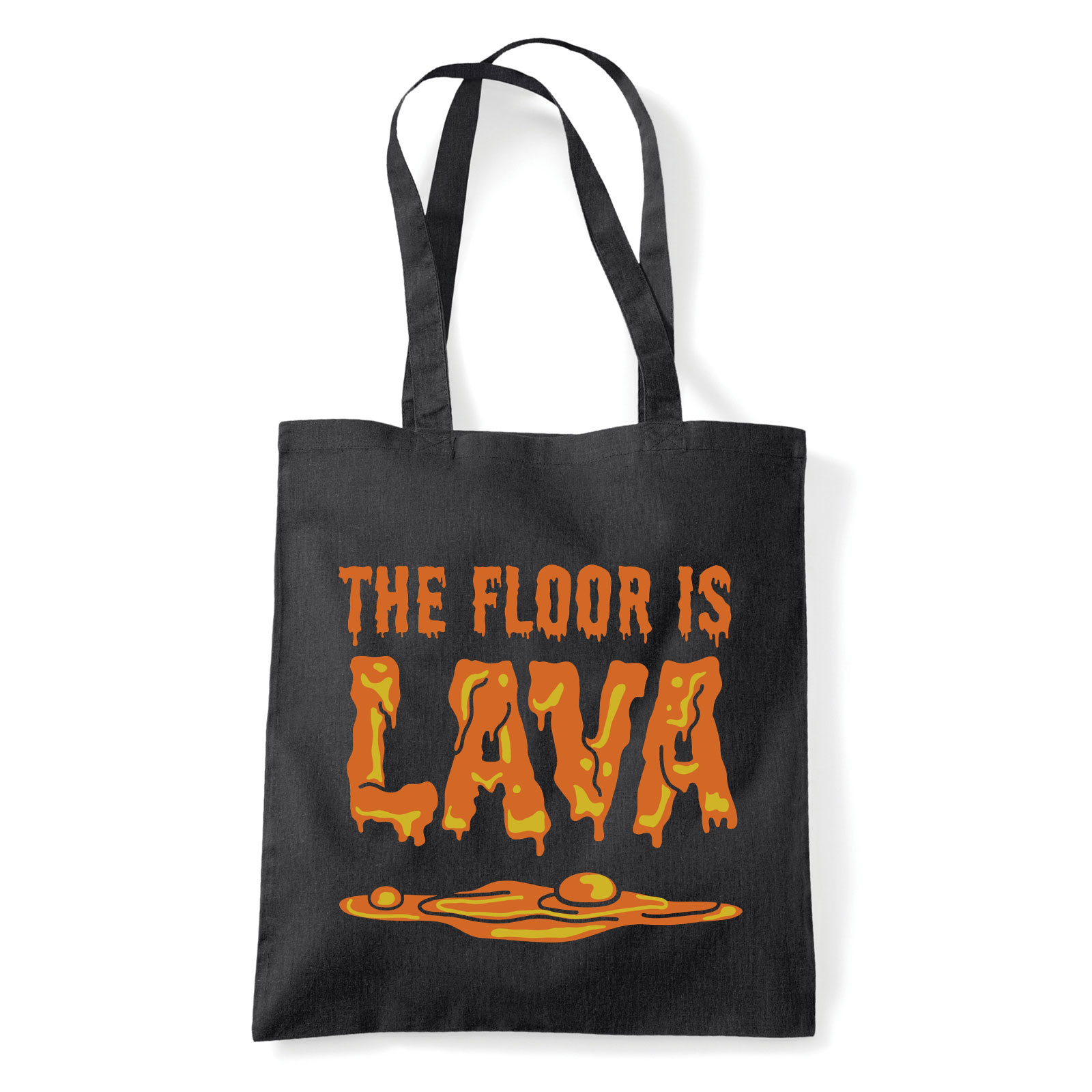 floor is a lava Fekete Shopper Vászontáska
