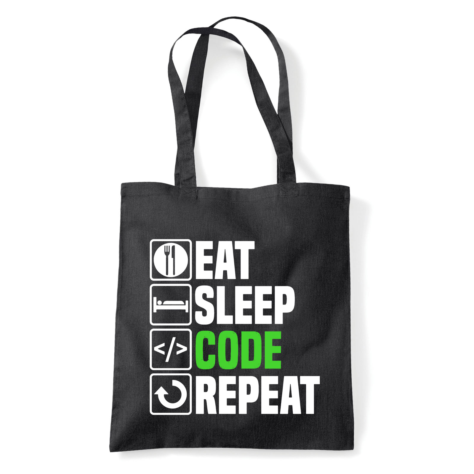 programozás programozó coding Fekete Shopper Vászontáska