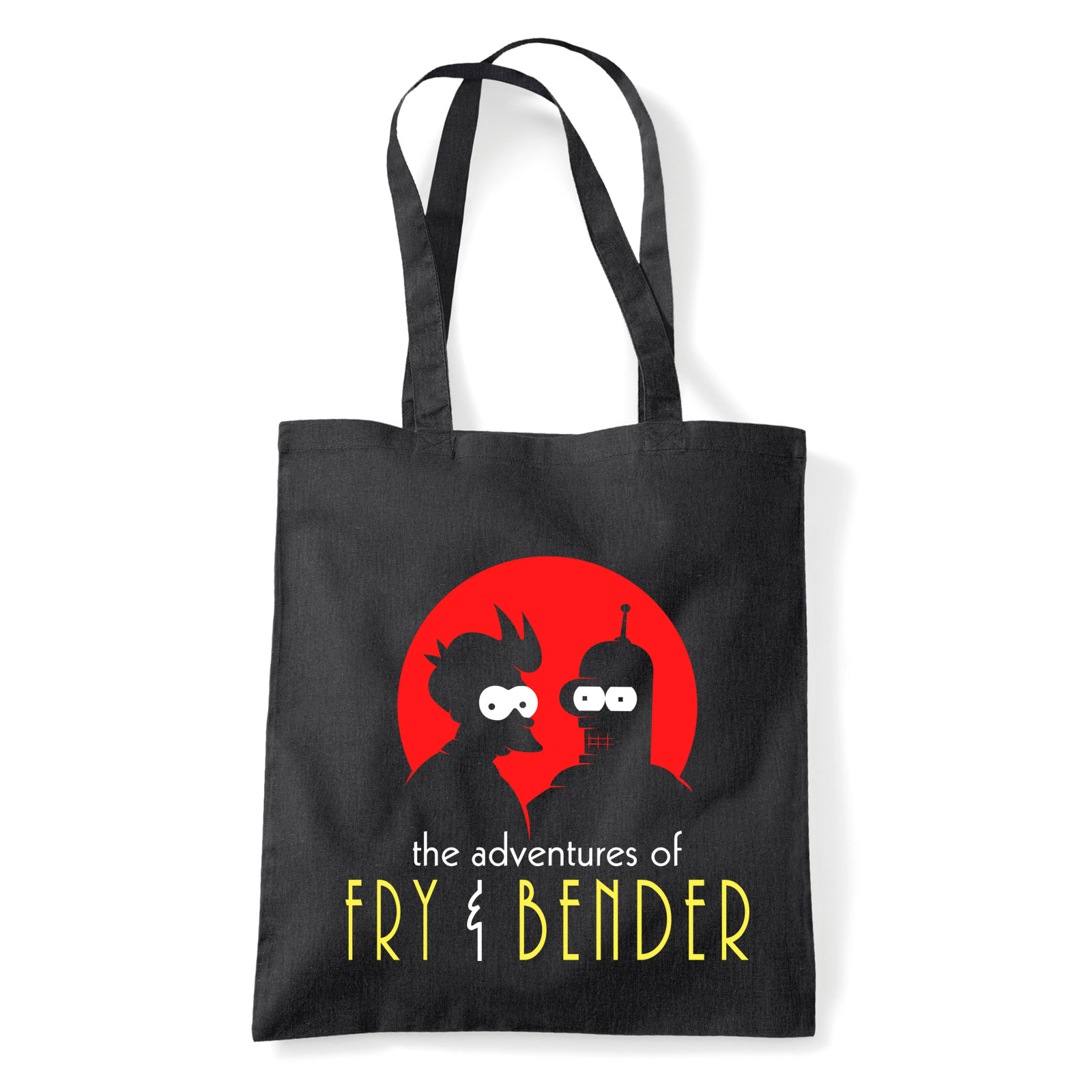 adventures of fry and bender futurama Fekete Shopper Vászontáska