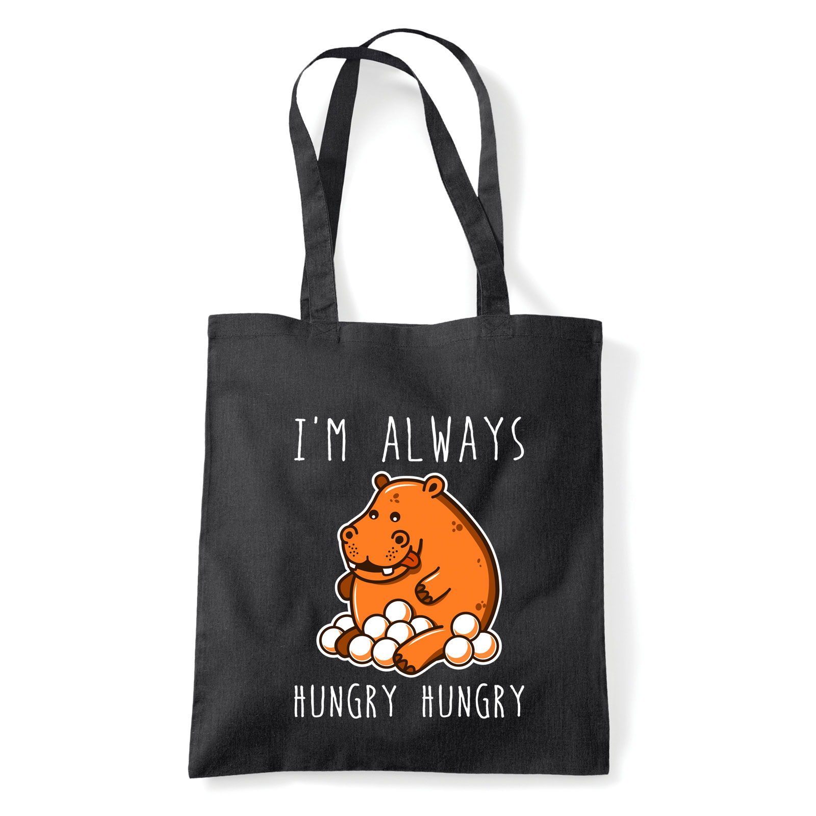 hungry hippo Fekete Shopper Vászontáska