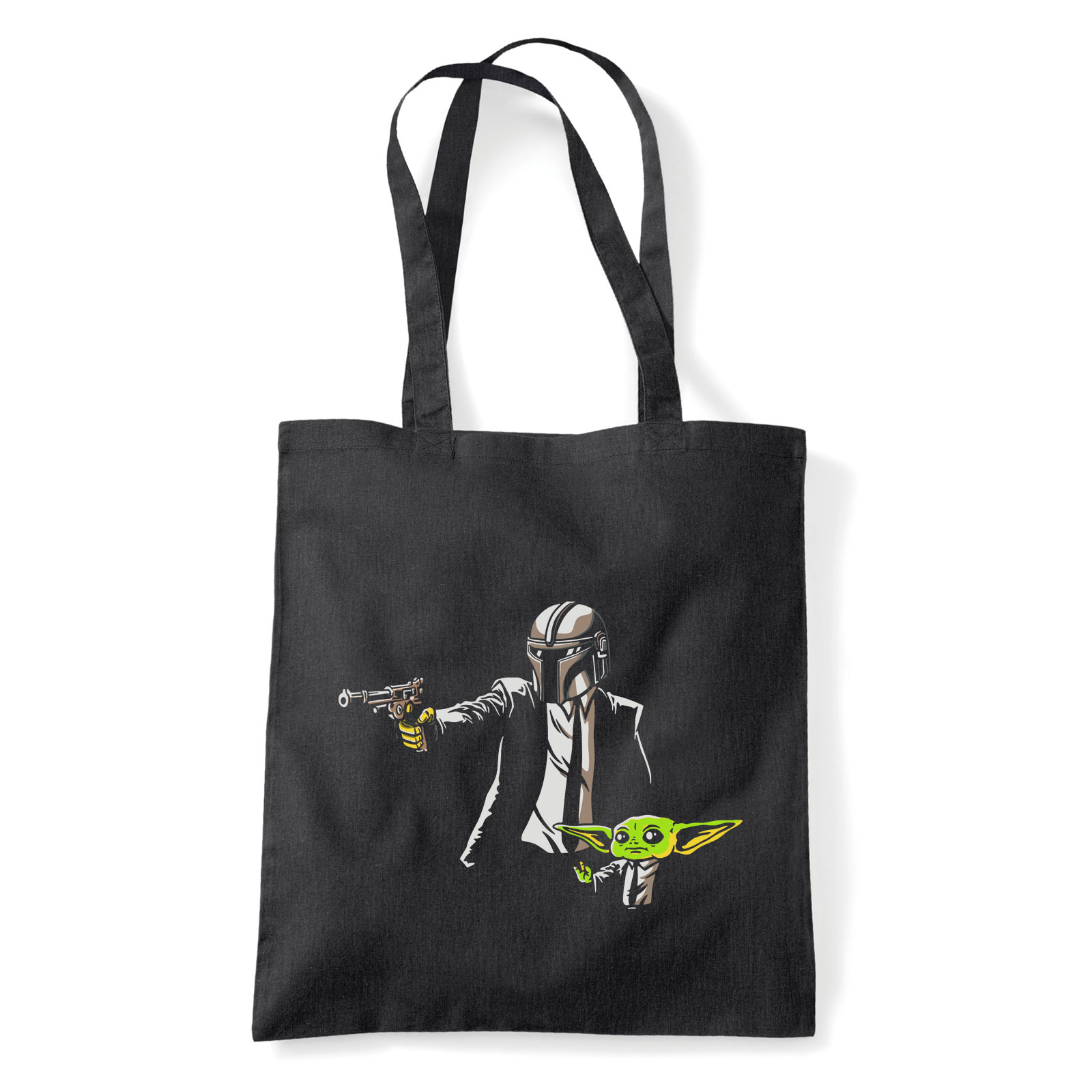 a mandalorian baba yoda baby yoda mando Fekete Shopper Vászontáska