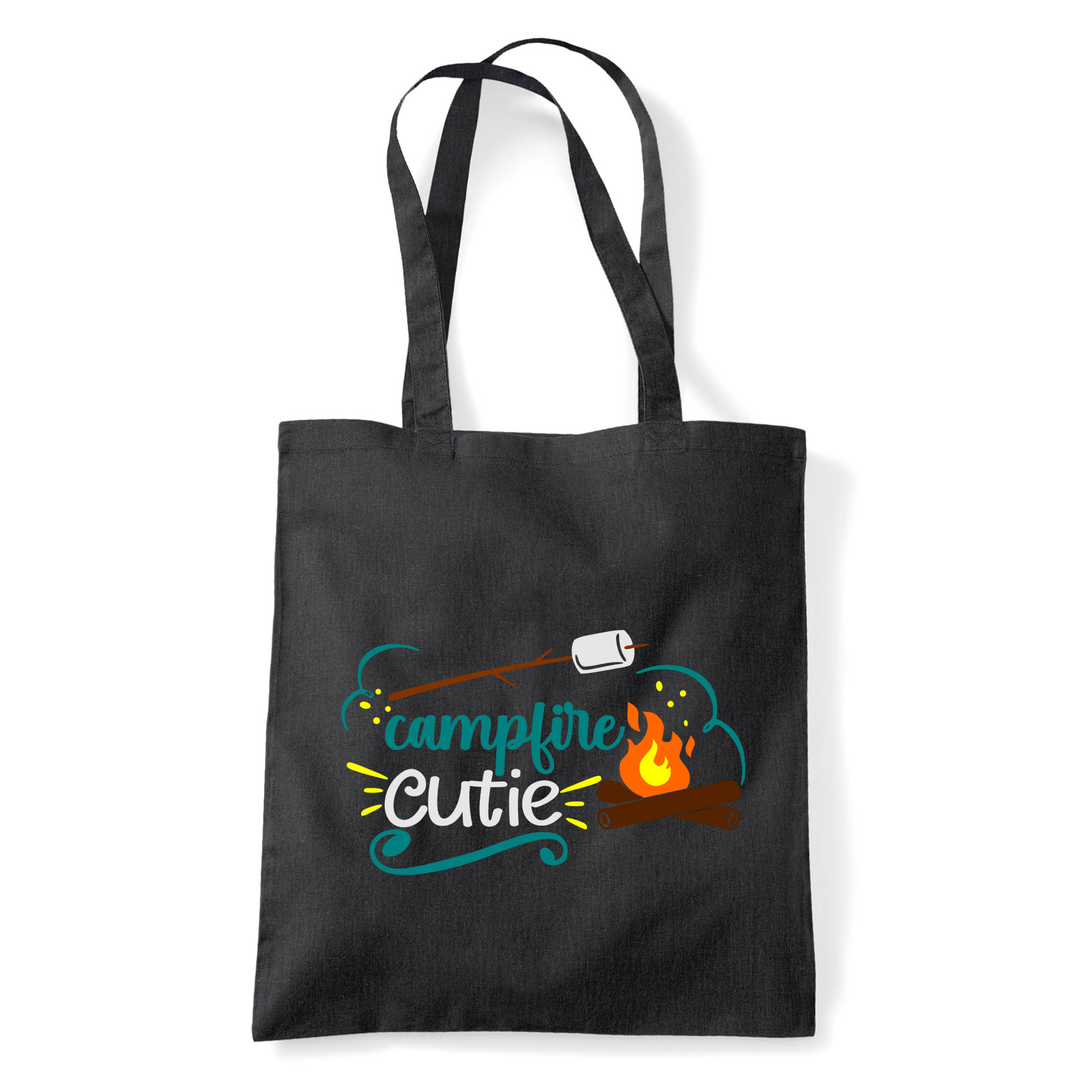 campfire camping kemping Fekete Shopper Vászontáska