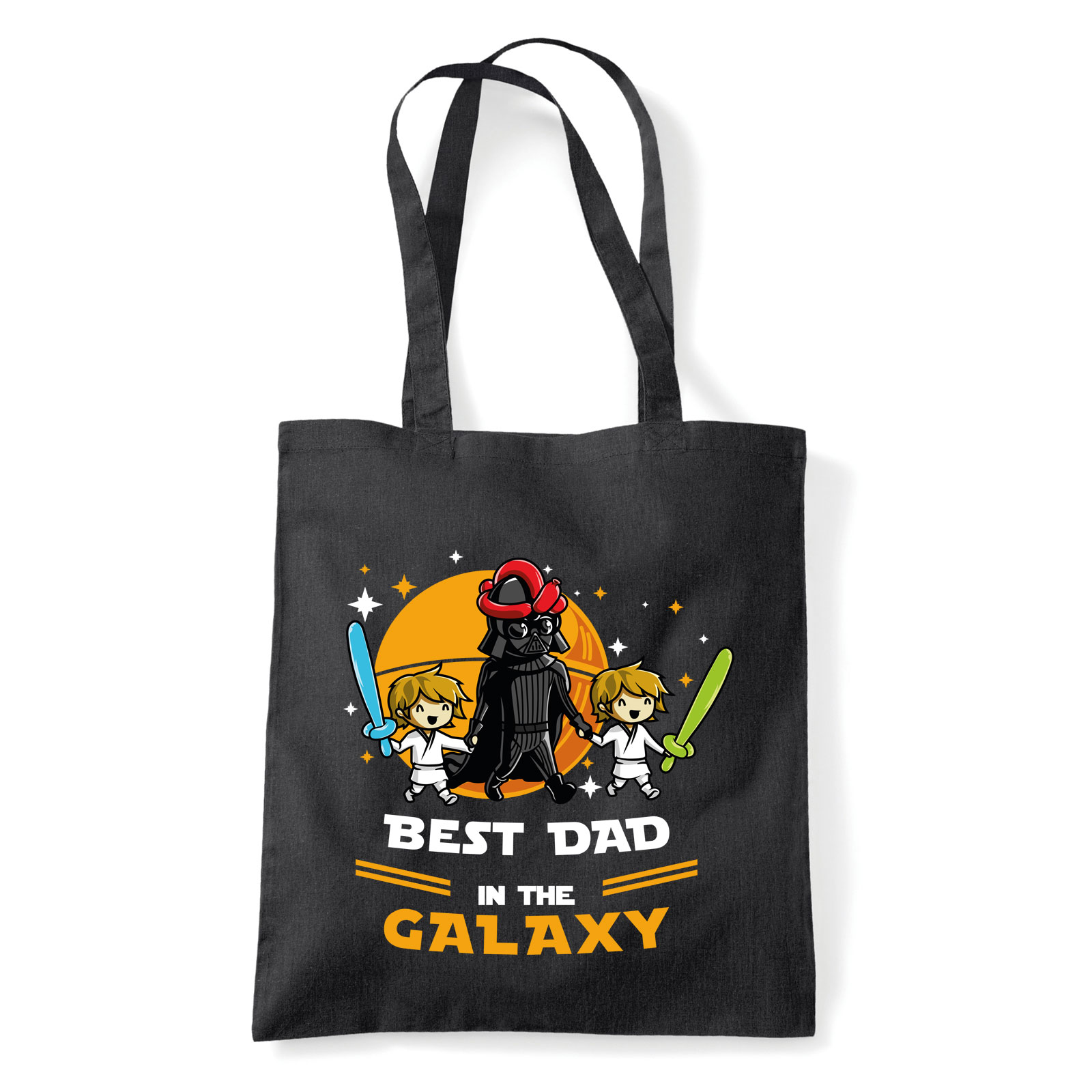 Legjobb apa a galaxisban két fiú apáknak apák napja Fekete Shopper Vászontáska