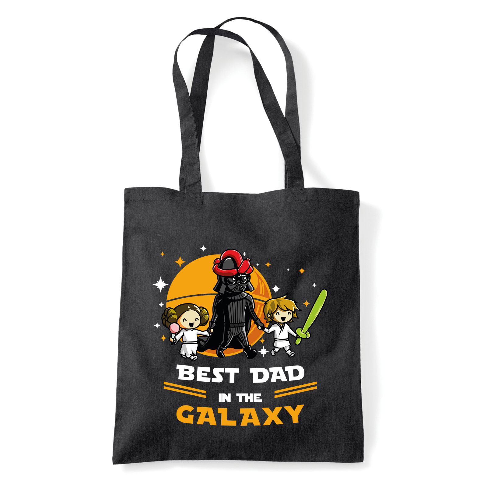Legjobb apa a galaxisban egy fiú egy lány apáknak apák napja Fekete Shopper Vászontáska