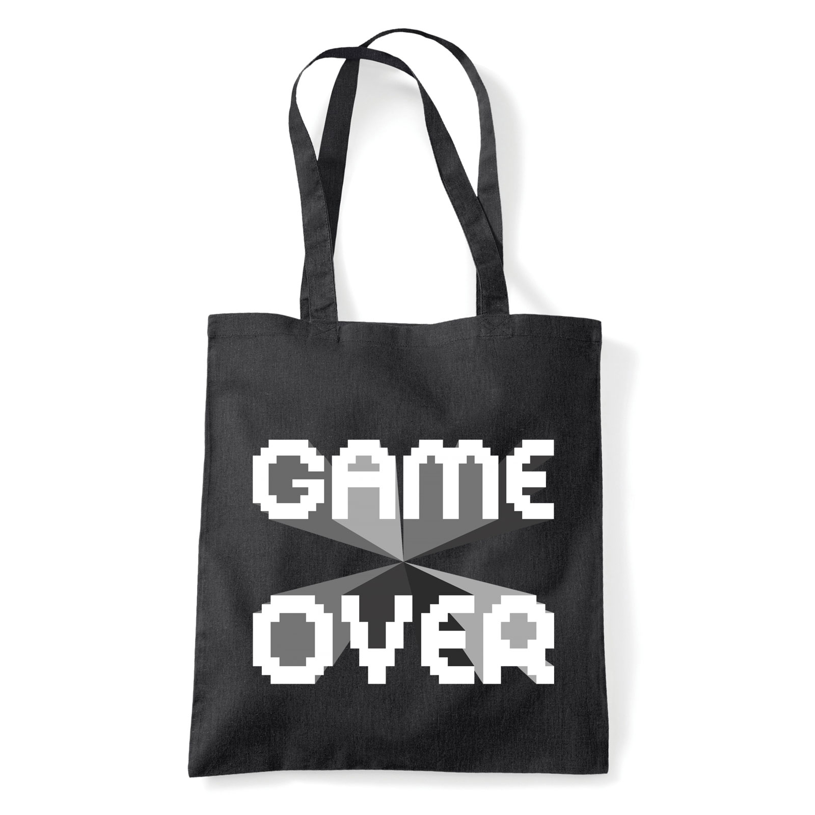 game over gamer Fekete Shopper Vászontáska