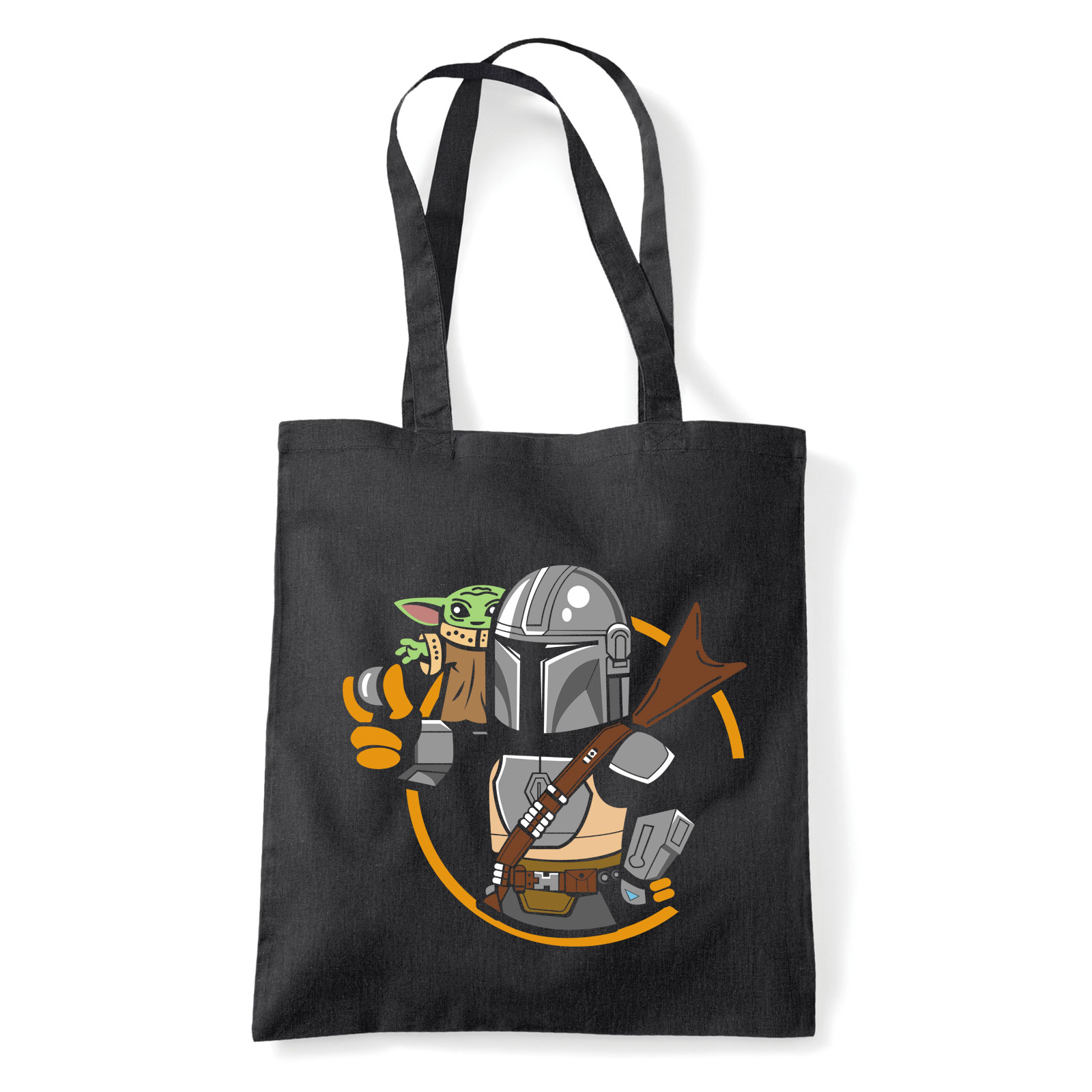 the mandalorian baba yoda baby yoda Fekete Shopper Vászontáska