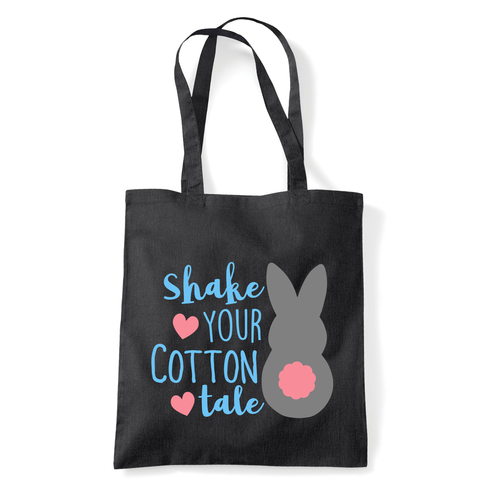 húsvét nyuszi Fekete Shopper Vászontáska