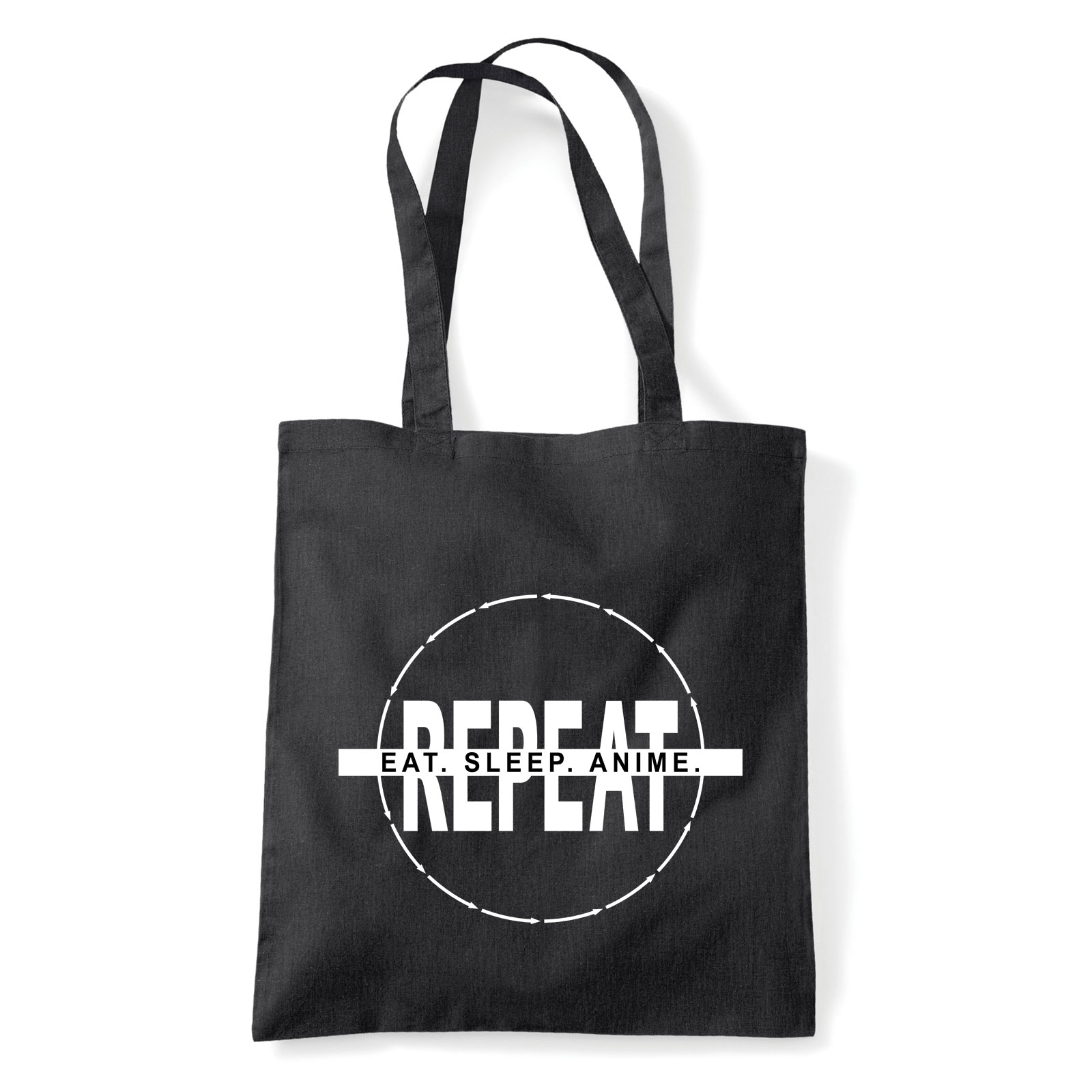 eat sleep anime repeat Fekete Shopper Vászontáska