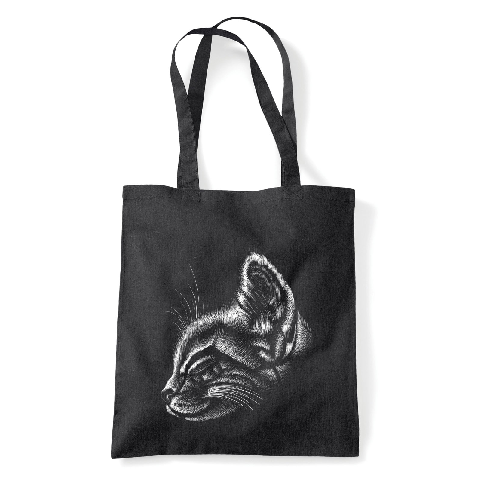 cica cicás macska macskás Fekete Shopper Vászontáska