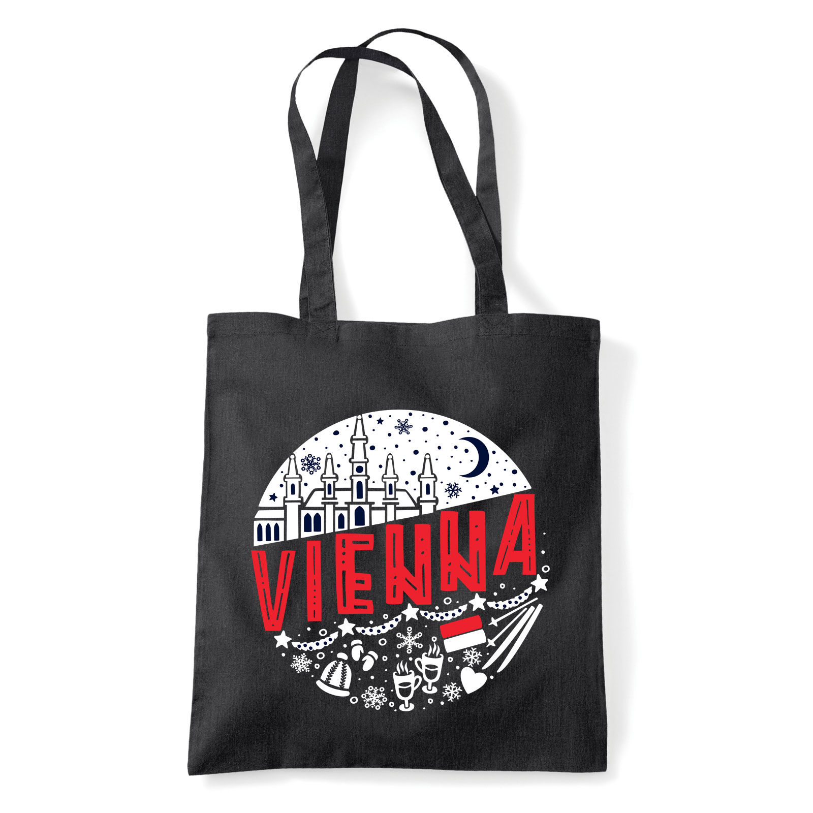 Vienna Austria ausztria bécs karácsony karácsonyos Fekete Shopper Vászontáska