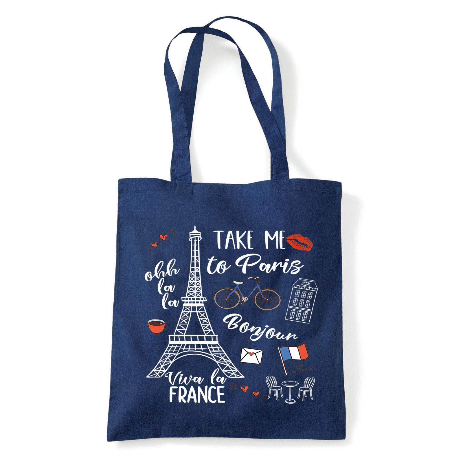 párizs paris eiffel torony paris Sötétkék Shopper Vászontáska