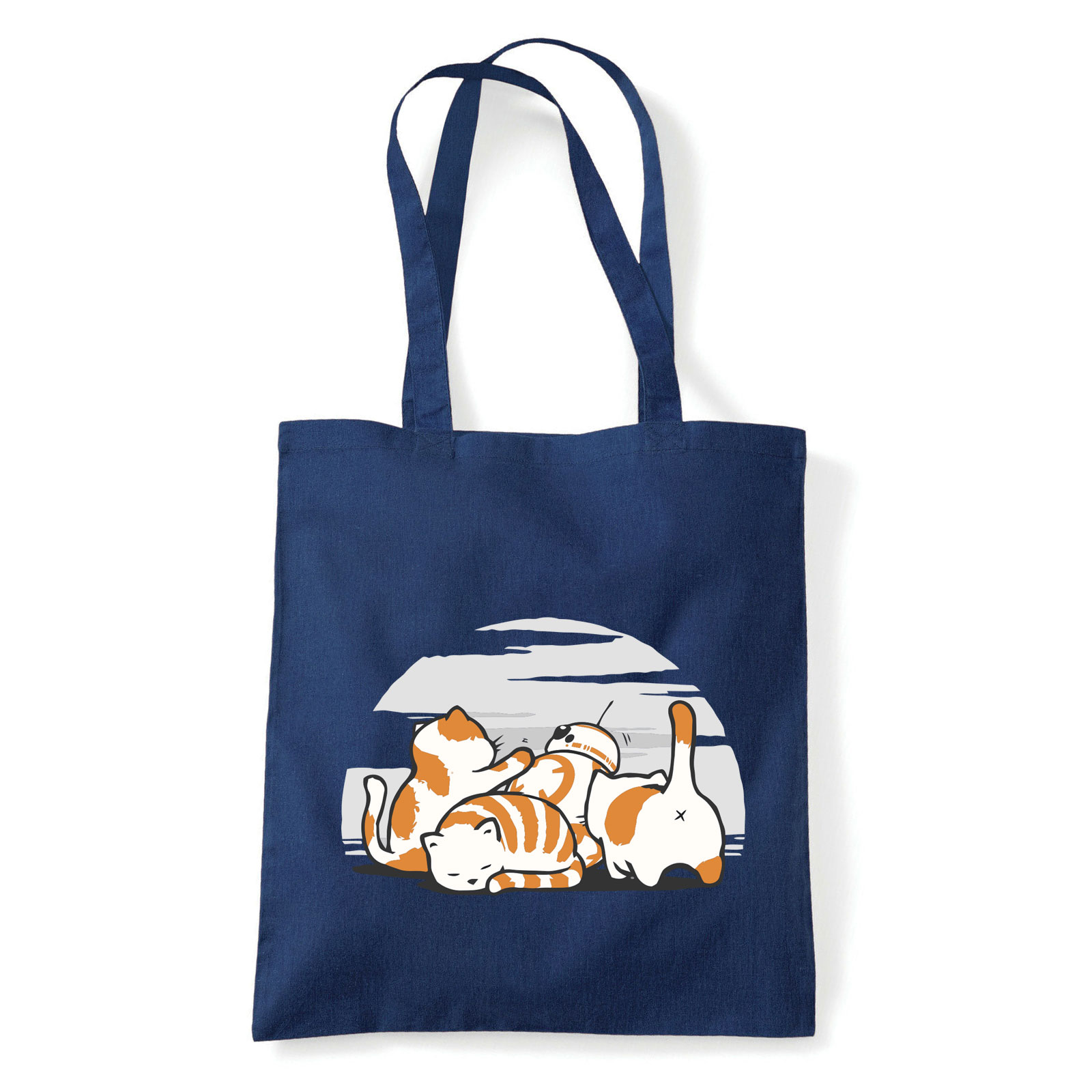 bb8 star wars macskák macskás cicás Sötétkék Shopper Vászontáska