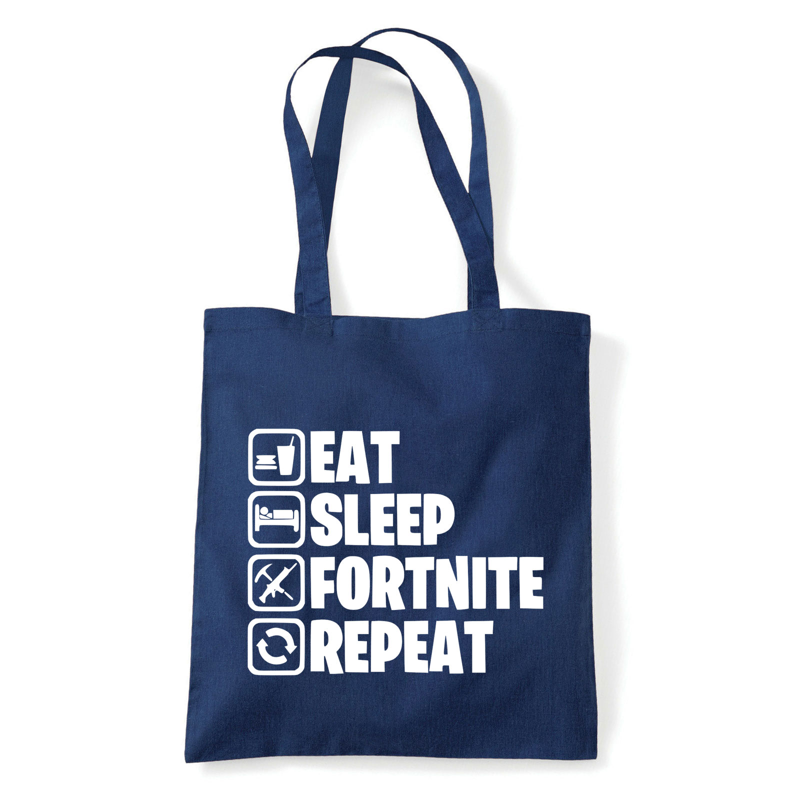 eat sleep fortnite repeat Sötétkék Shopper Vászontáska
