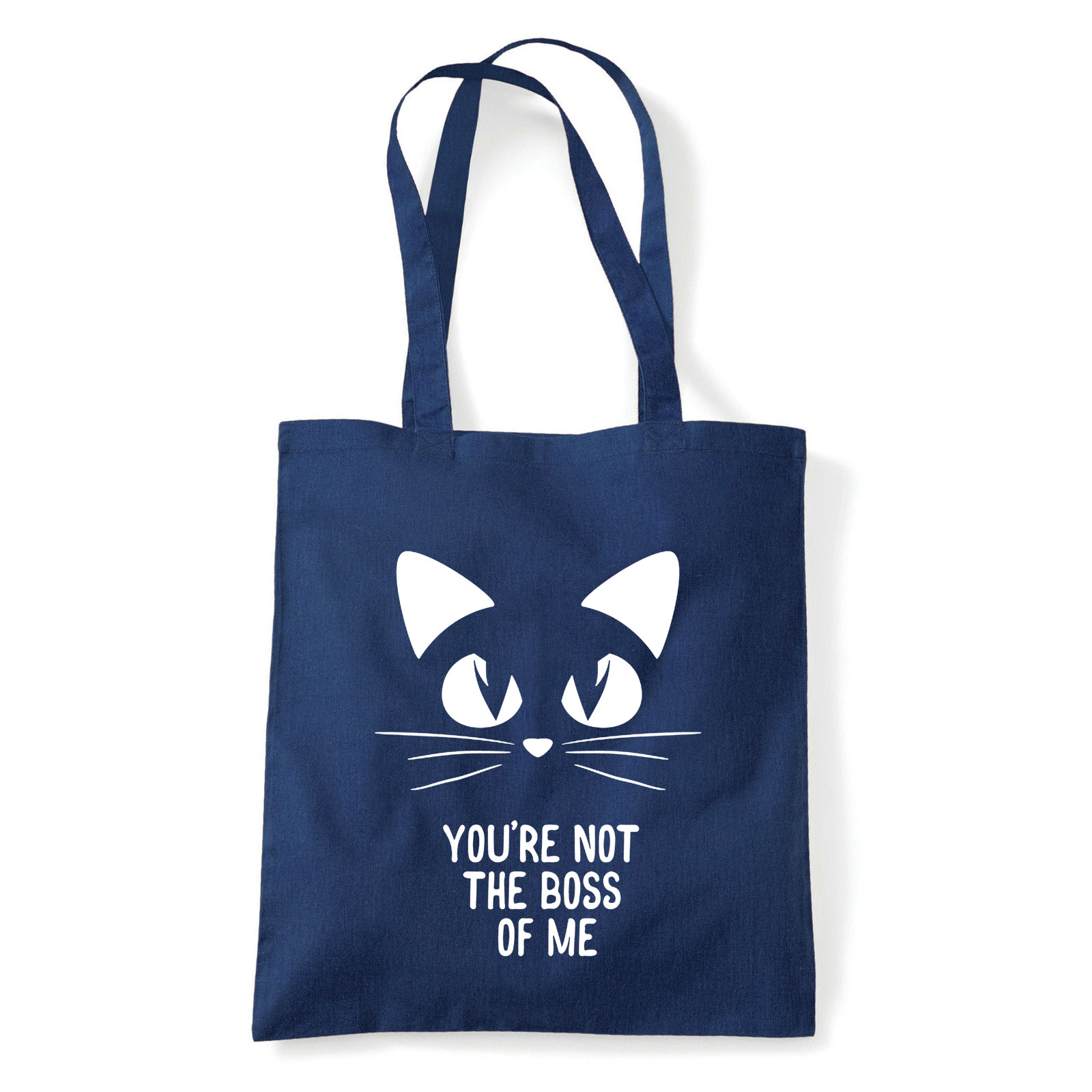 macskás macska cica cicás Sötétkék Shopper Vászontáska