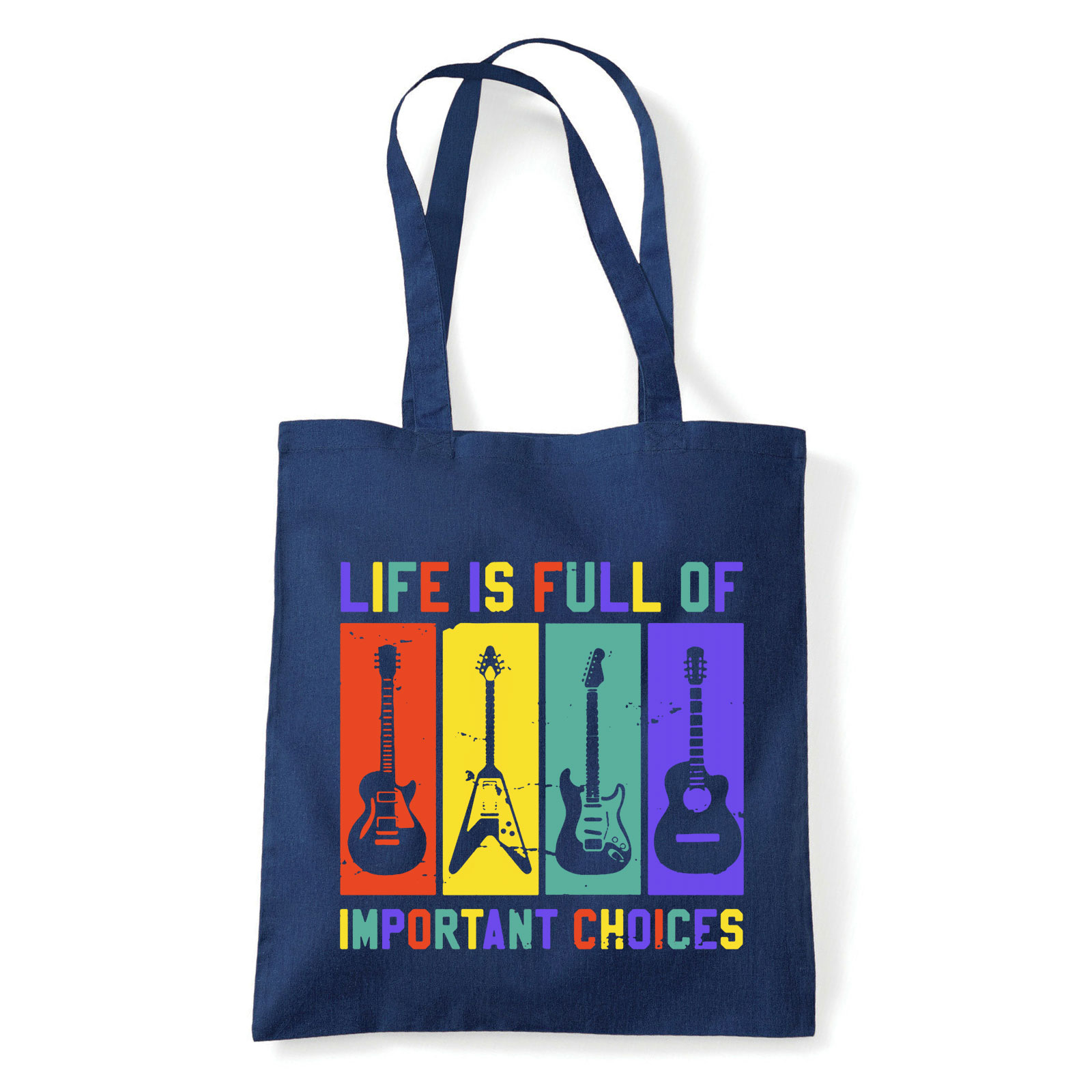 gitár gitáros Sötétkék Shopper Vászontáska