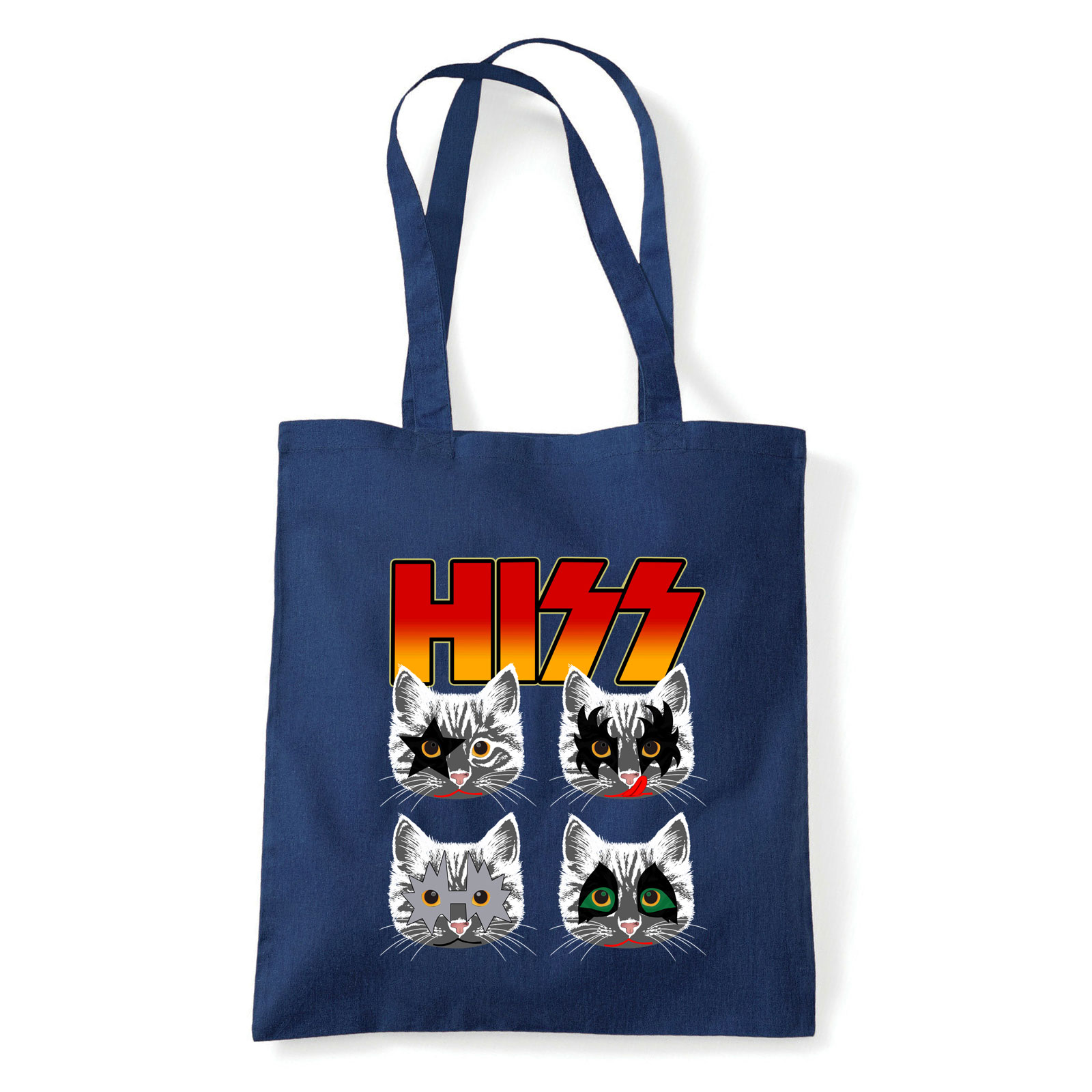 macska macskás kiss cica cicás Sötétkék Shopper Vászontáska