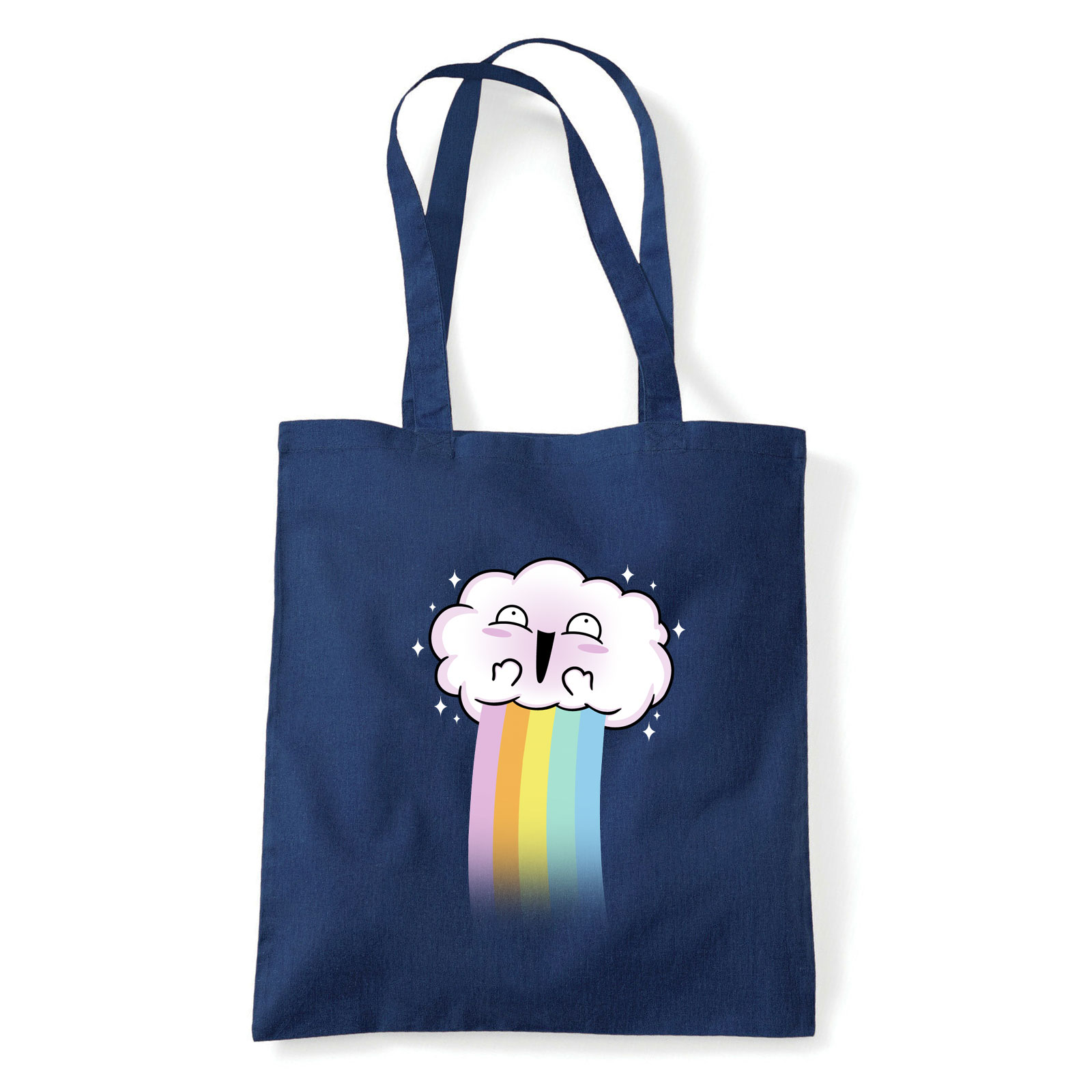 felhő izgatott szivárvány Sötétkék Shopper Vászontáska